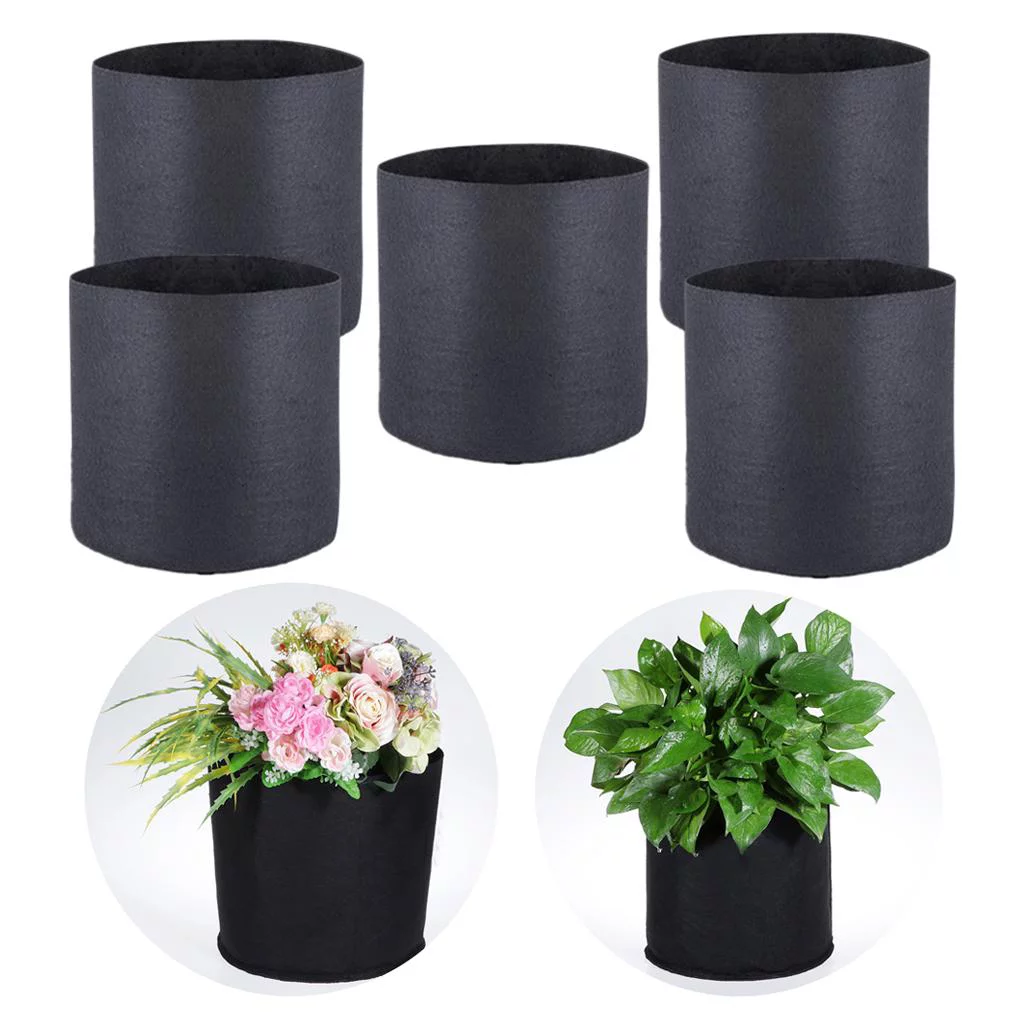 5 /2/3/5/ Gallon Aerated Fabric Grow Pots Growing Bags with Handles 1 Gallon