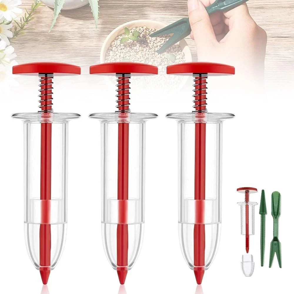 Mini Seed Spreader,2024 New Hand Seed Spreader Small Sowing Seed Dispenser,Handheld Seed Dispenser for Tiny Flower Vegetable Seeds,6 PCS Seed Dibber Tool for Garden Planting Trays Pots (Set B)
