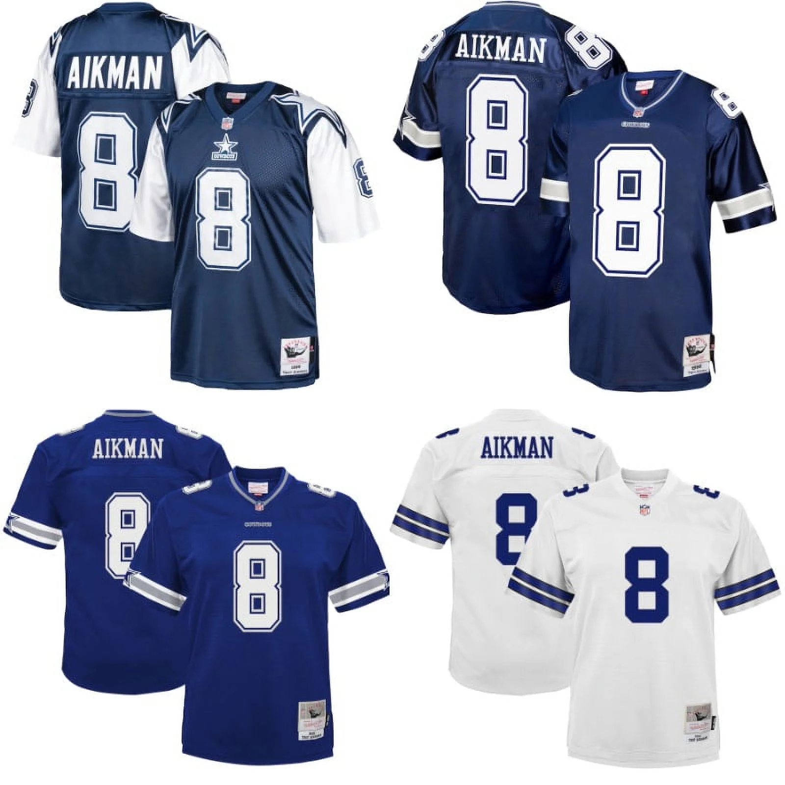 American Football Dallas_Cowboys No. 8 Men's Troy Aikman Retro Jersey