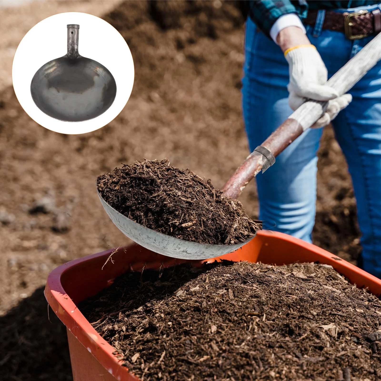 Jibingyi Metal Dung Scoop Metal Dung Shovel Muck Cleaning Shovel Reusable Muck Shovel