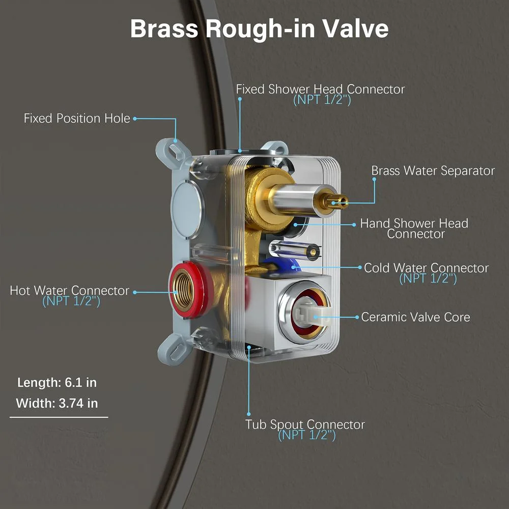 Flroha Shower Head and Handle Set | Shower Valve Kit Shower Set | Shower Fixtures, Faucet Shower Anti-Leak, Handheld Shower Combo, Shower Hardware Set with Extension Arm & Hose