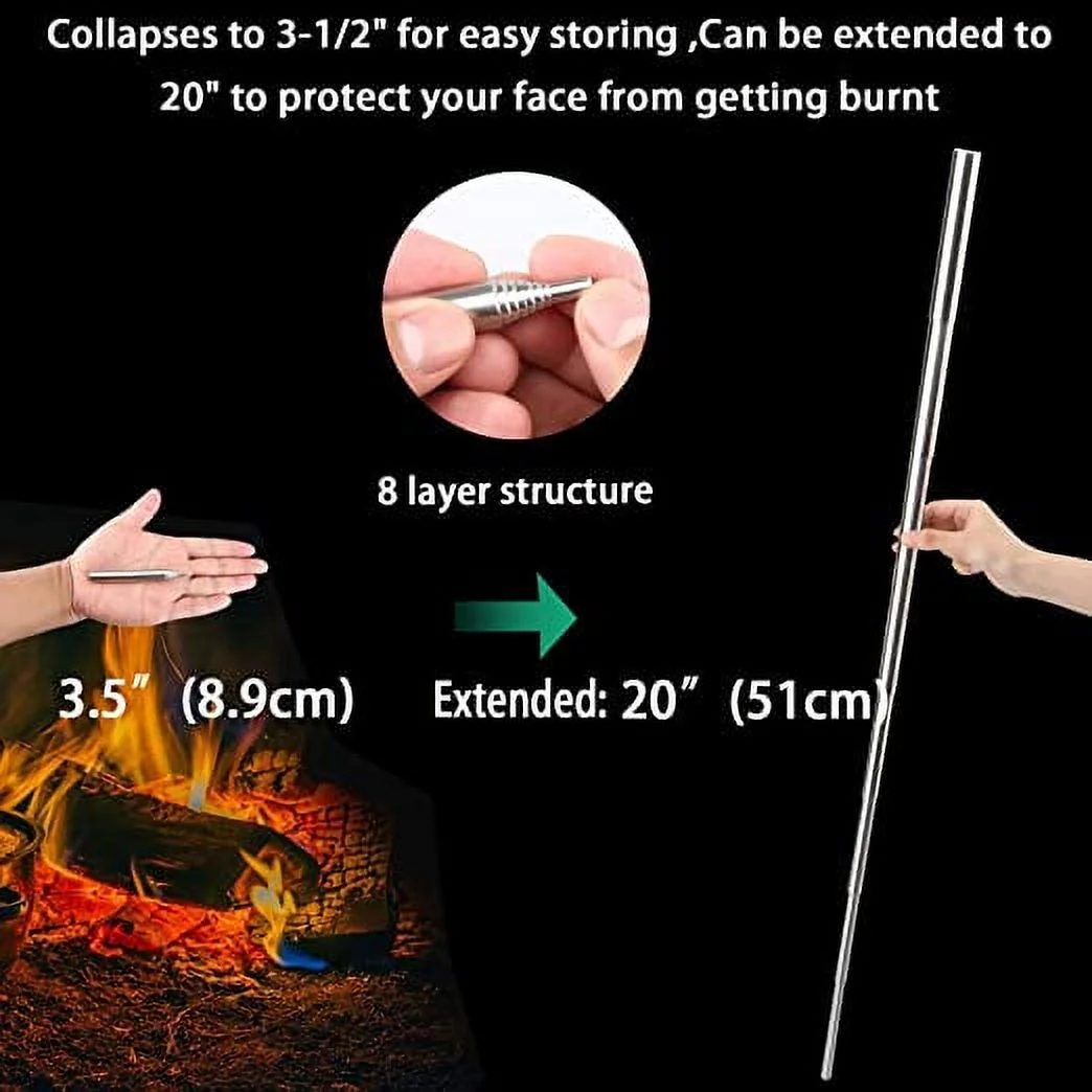 NAMZI Pocket Bellow, Collapsible Fire Blower Pipe Builds Campfire Blasting Air 2 Pack