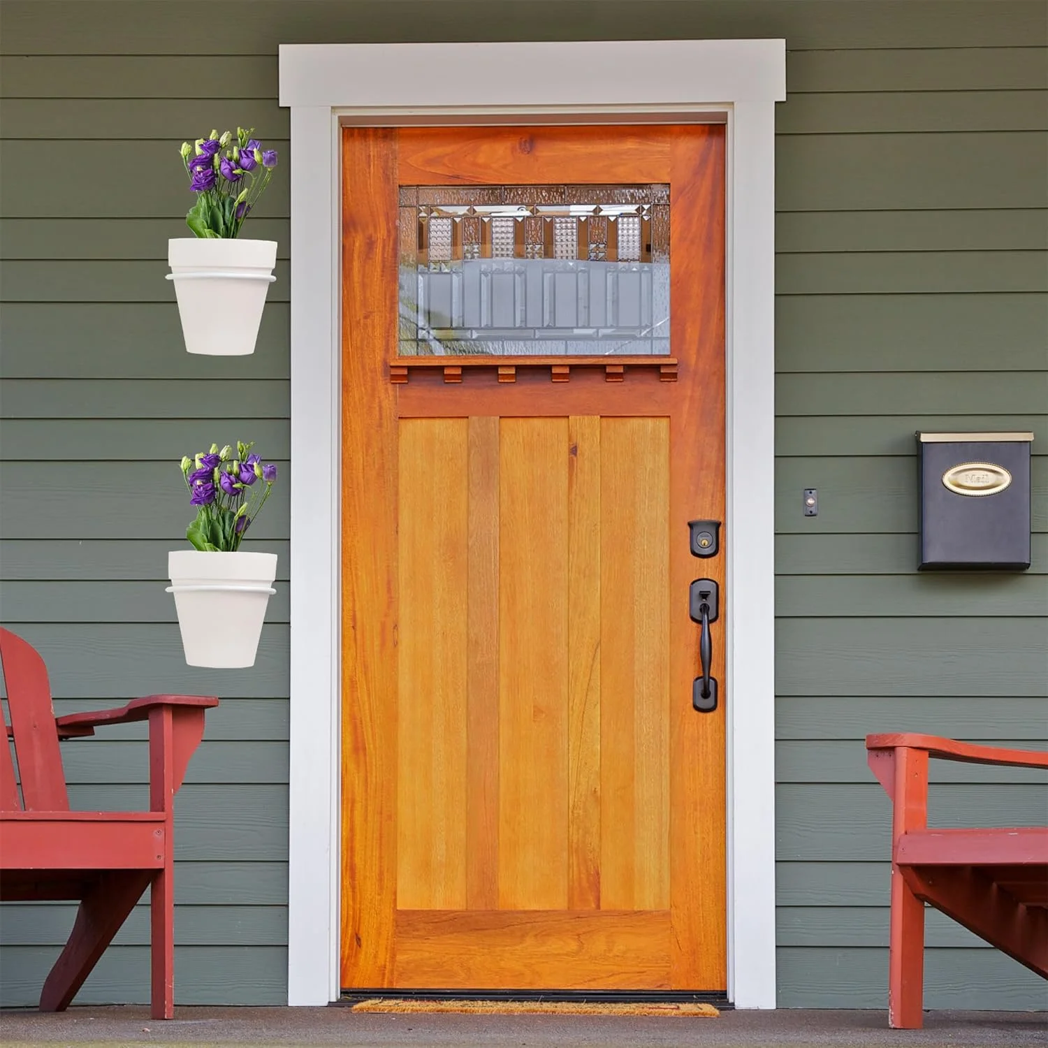 Metal Wall Ring Planters (4-Inch, White); Wall-Mounted Garden Holders