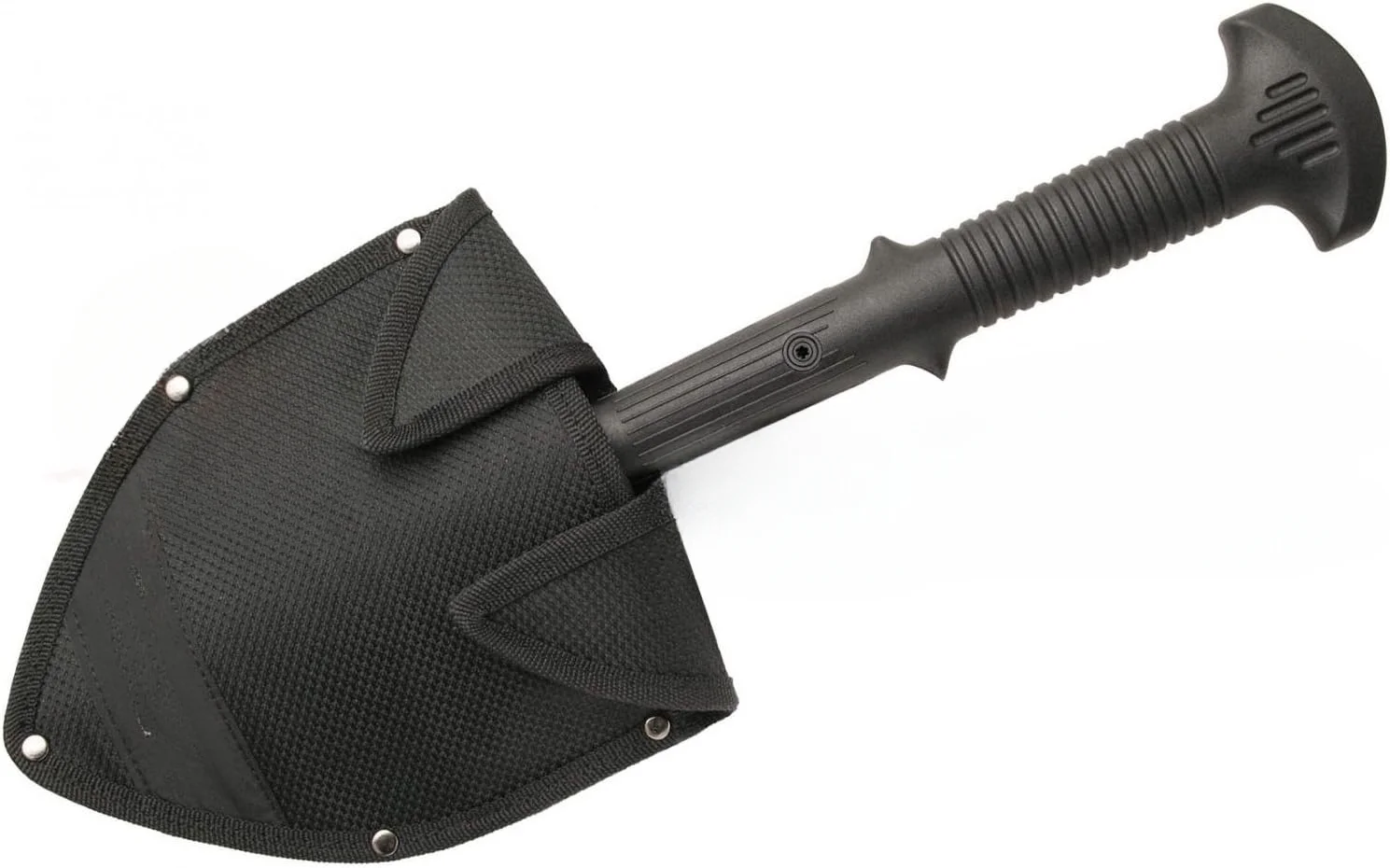 Tactical Shovel Entrenchment Tool – Black Oxide Coating, Sharpened Edges for Cutting, Tough Glass-Fiber-Reinforced Nylon Handle – The Ultimate Tactical Shovel - 16 1/4