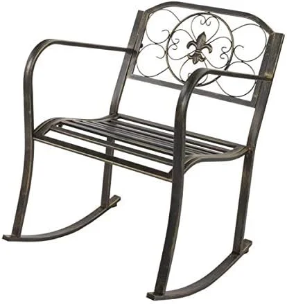Flat Tube Single Rocking Chair Bronze Color
