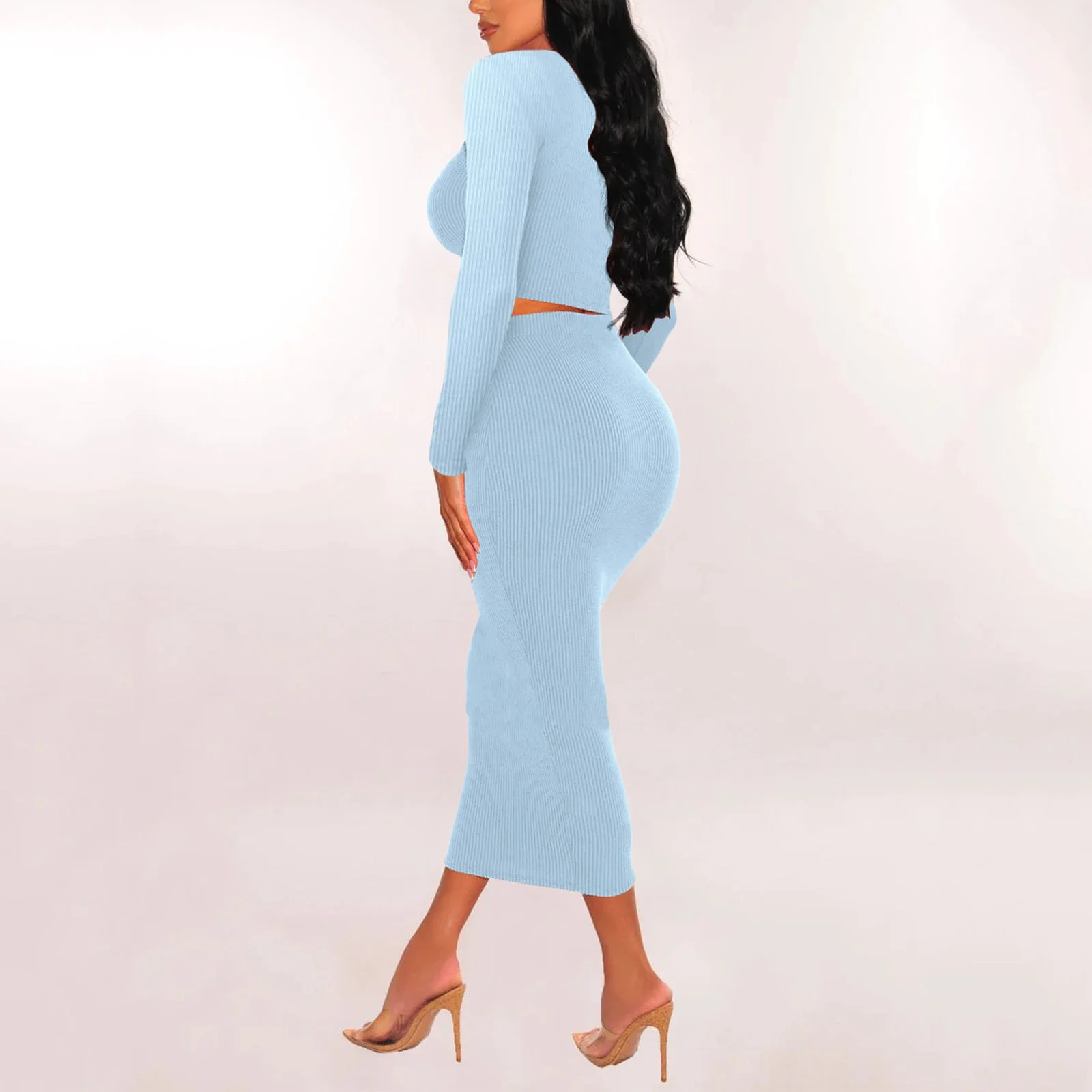 Summer Mini Skirt Womens Autumn And Winter Fashion Set Waist Wrapped Hip Wrapped Skirt Mid Length Skirt Two Piece Set Skirting Board Cleaner Brush