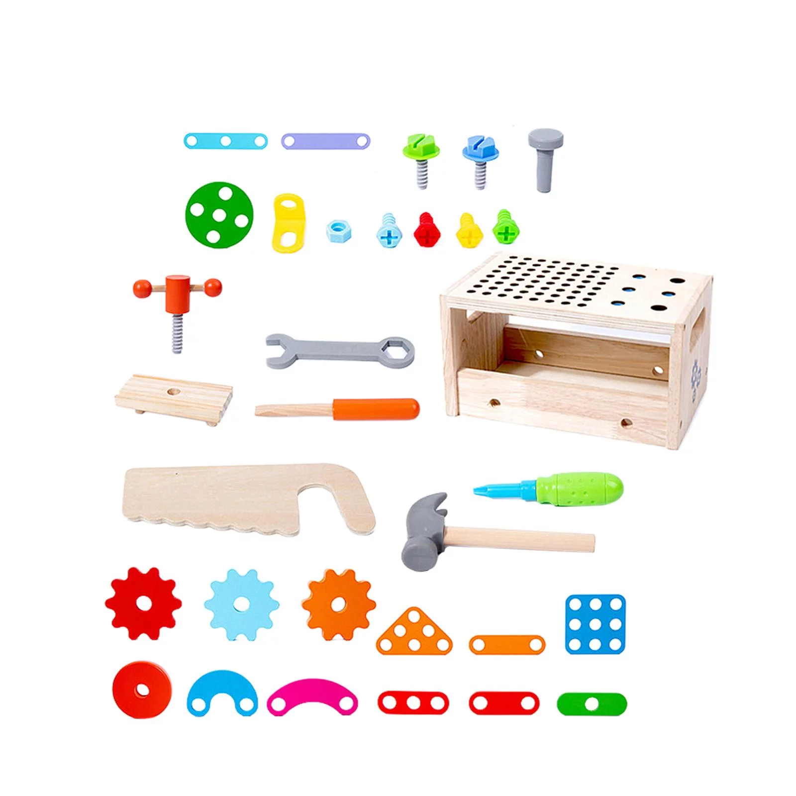 Kokiya Wooden Kids Tool Set Montessori Disassembly Set Role Play Toys Set