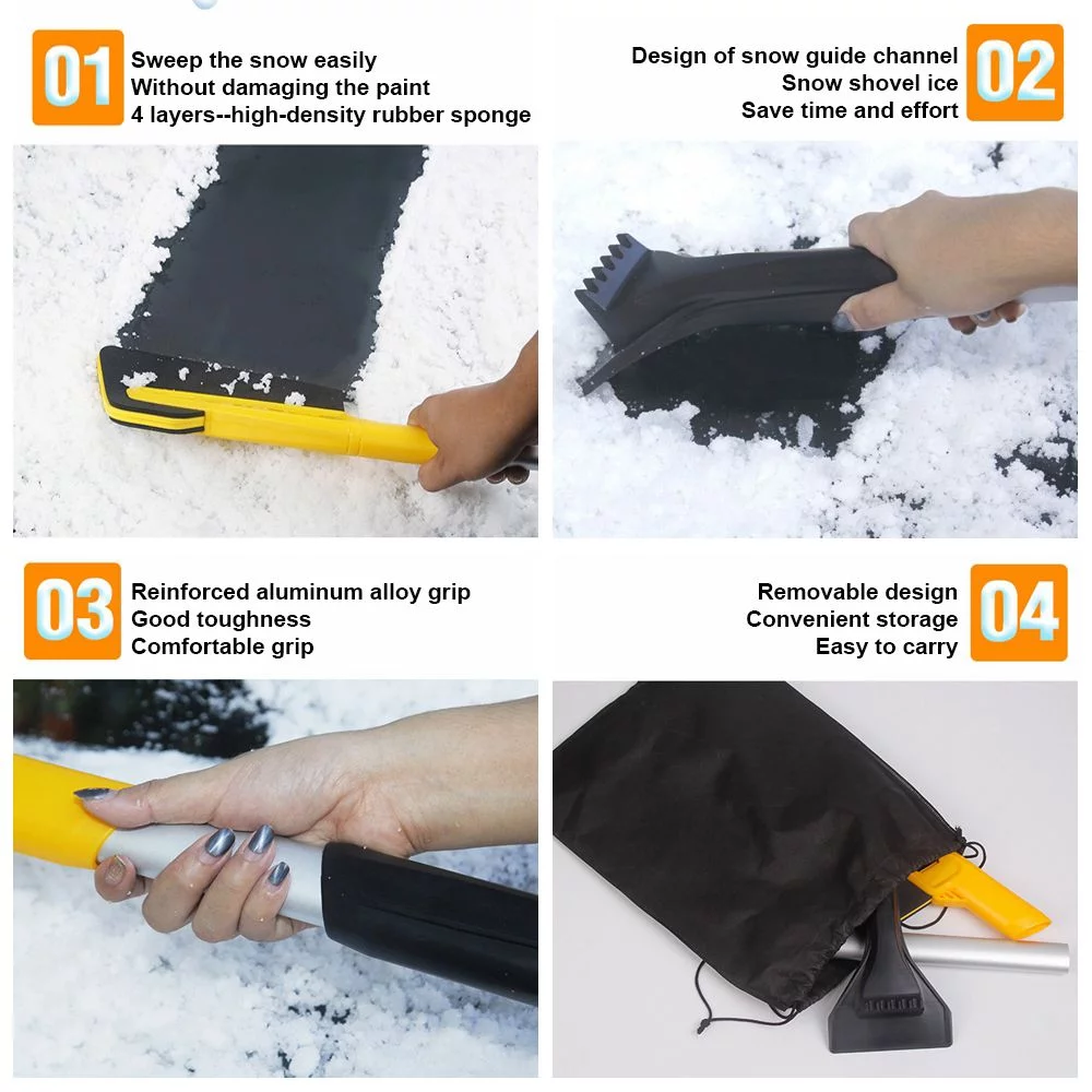 Retractable Cleaning Tool Car Cleaning Detachable Water Remover Snow Shovel Ice Scraper Snow Brush SCALABLE