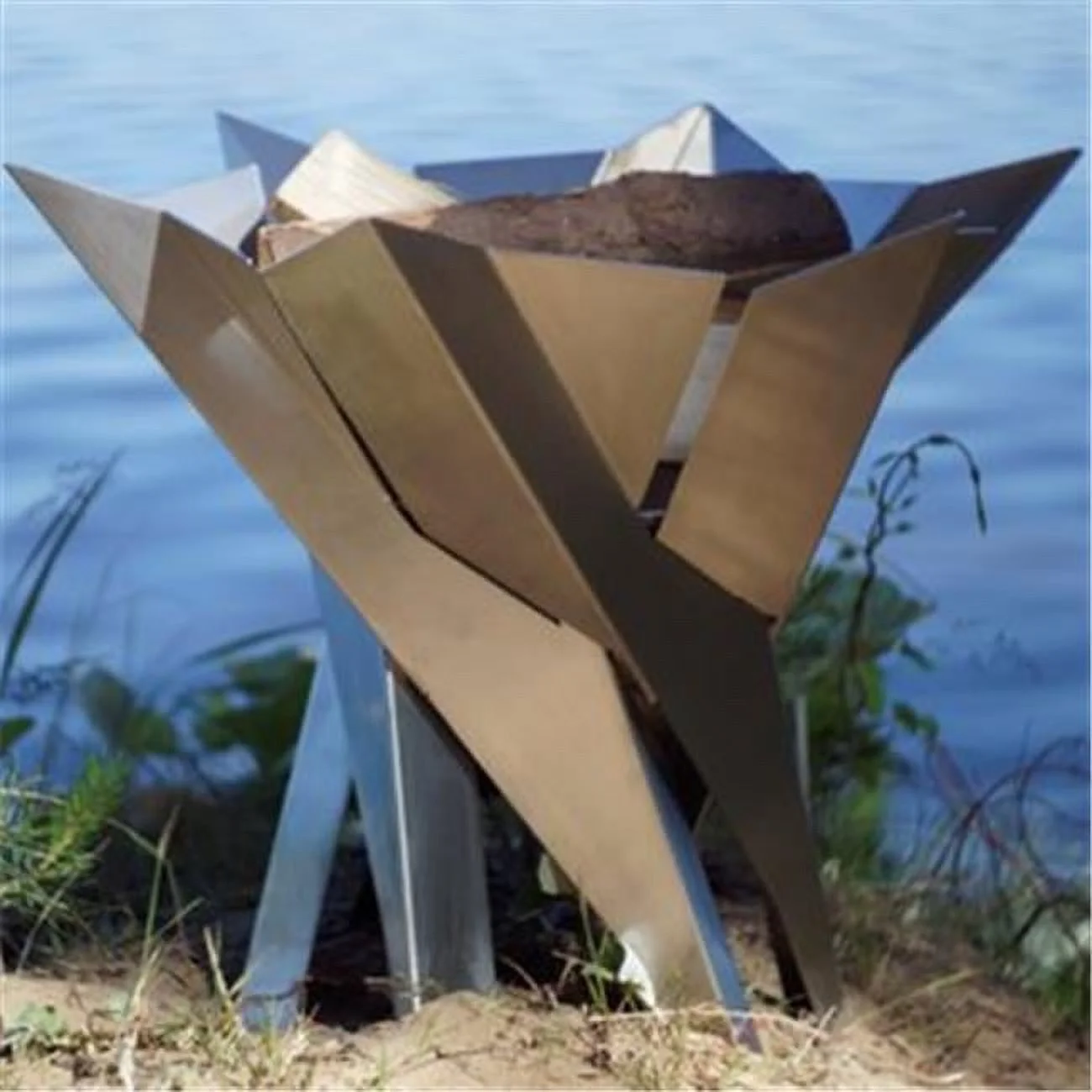 Wood Burning Fire Pit Phoenix Blossom Rusting Steel