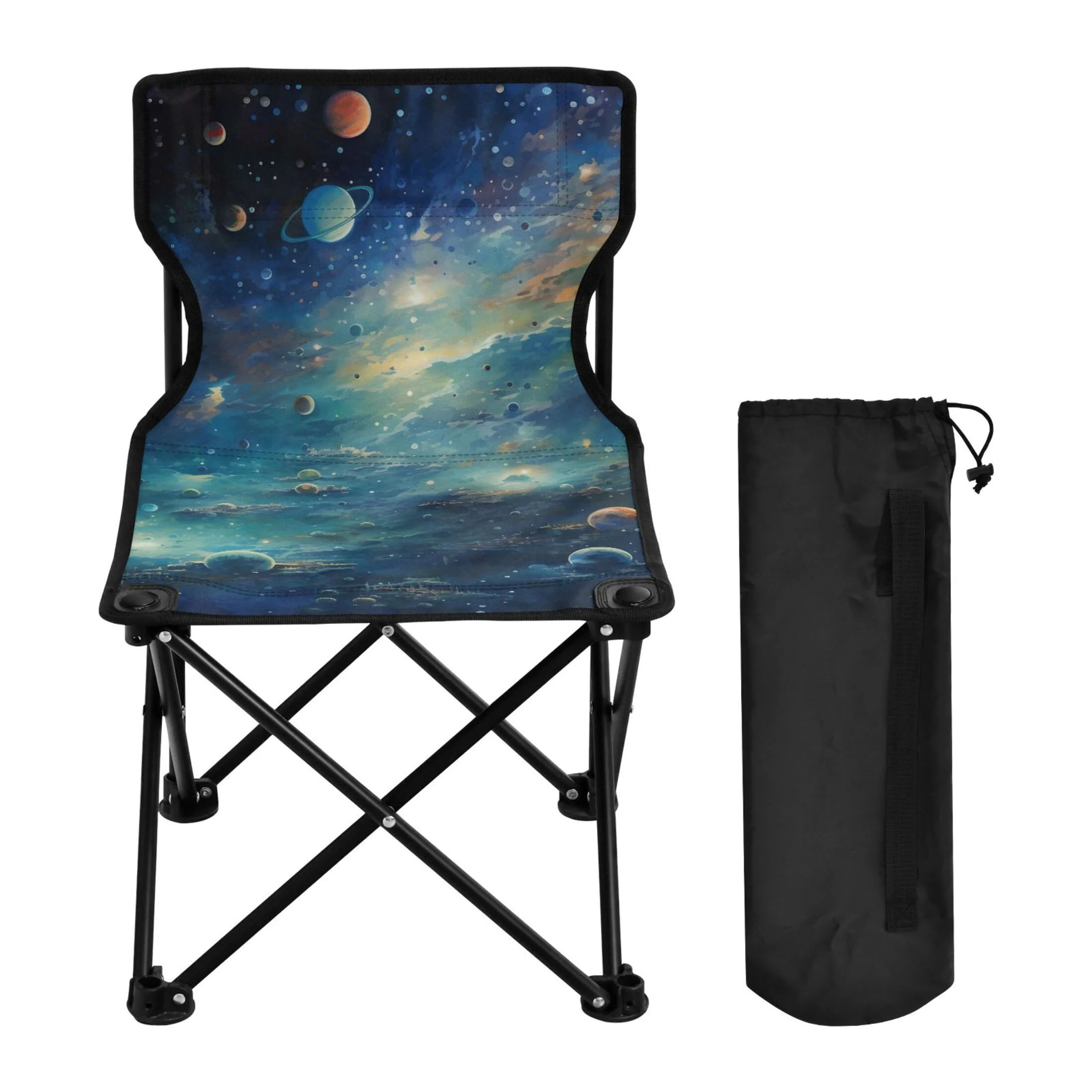 Universe Space Portable Camping Chair Outdoor Folding Beach Chair Fishing Chair Lawn Chair with Carry Bag Support to 220LBS