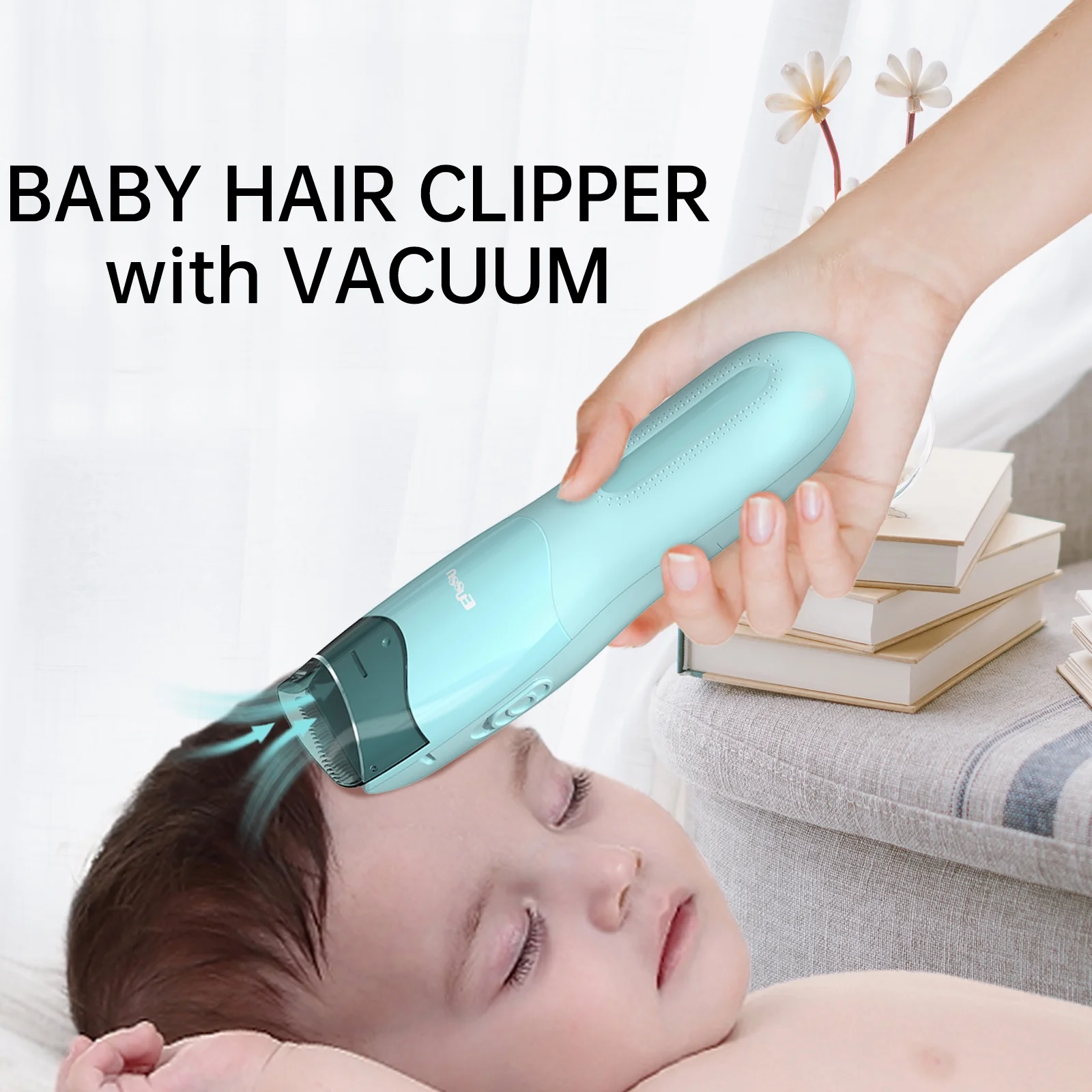 Enssu Cordless Hair Trimmer for Babies and Children with Vacuum Suction