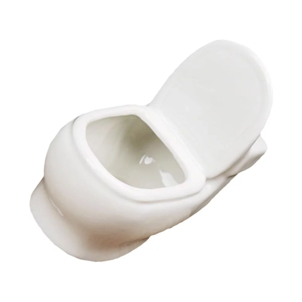 Guichaokj Creative White Ceramic Succulent Flower Pot Delicate Flower Pot for Home Use Closestool Design Flower Pot Without Plant