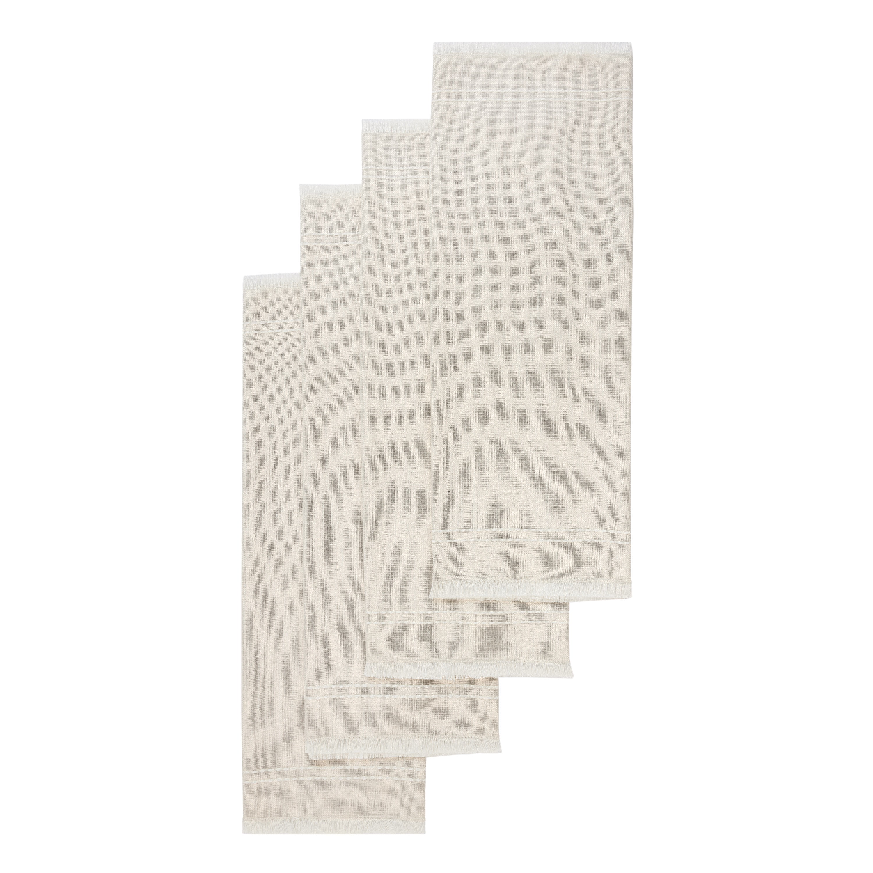 Better Homes & Gardens BG FRINGE 4PK NP - 20 x 20 - Beige - 57% Polyester/43% Cotton