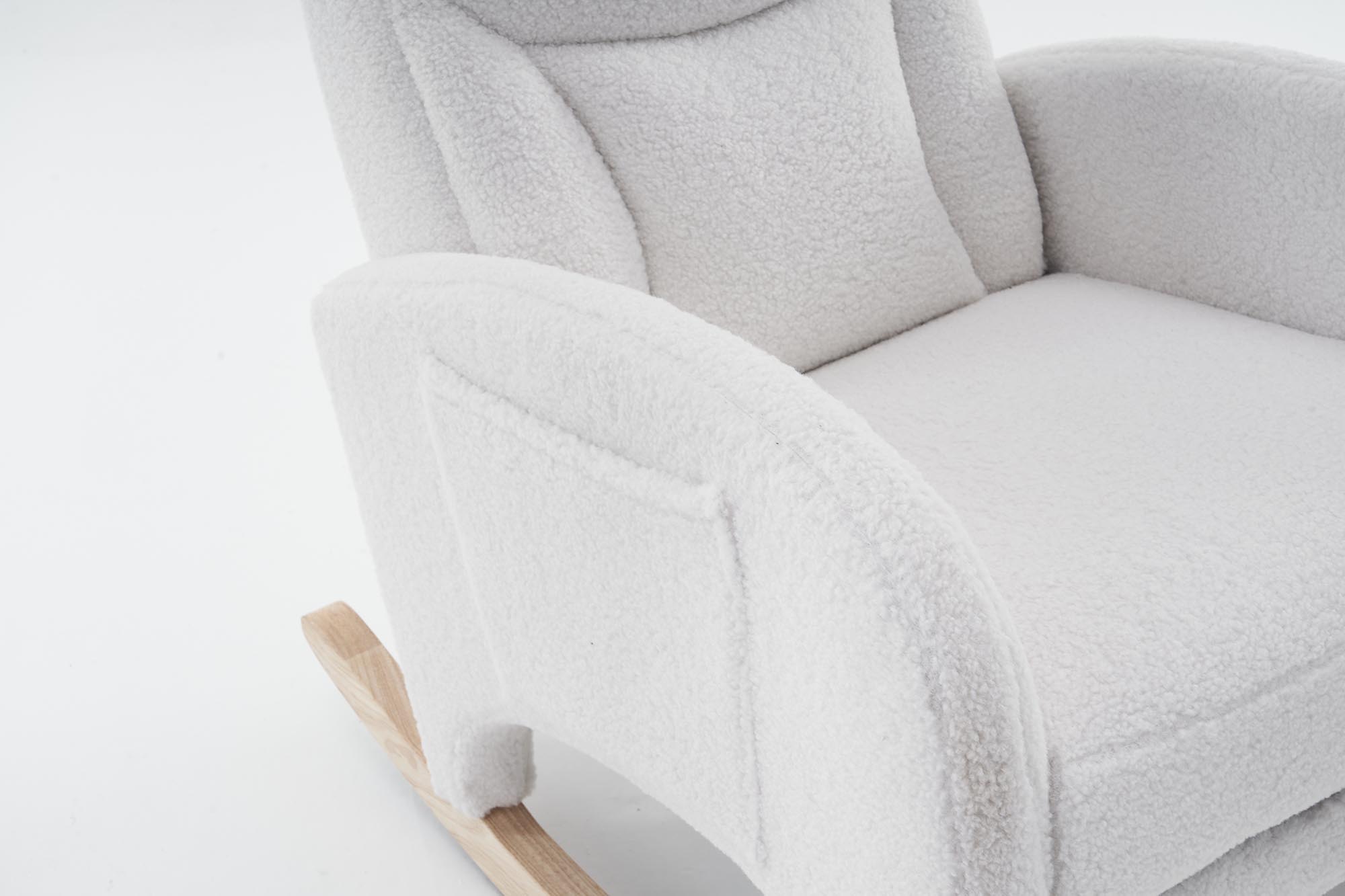 Fabric Nursery Rocking Chair With Adjustable Footrest