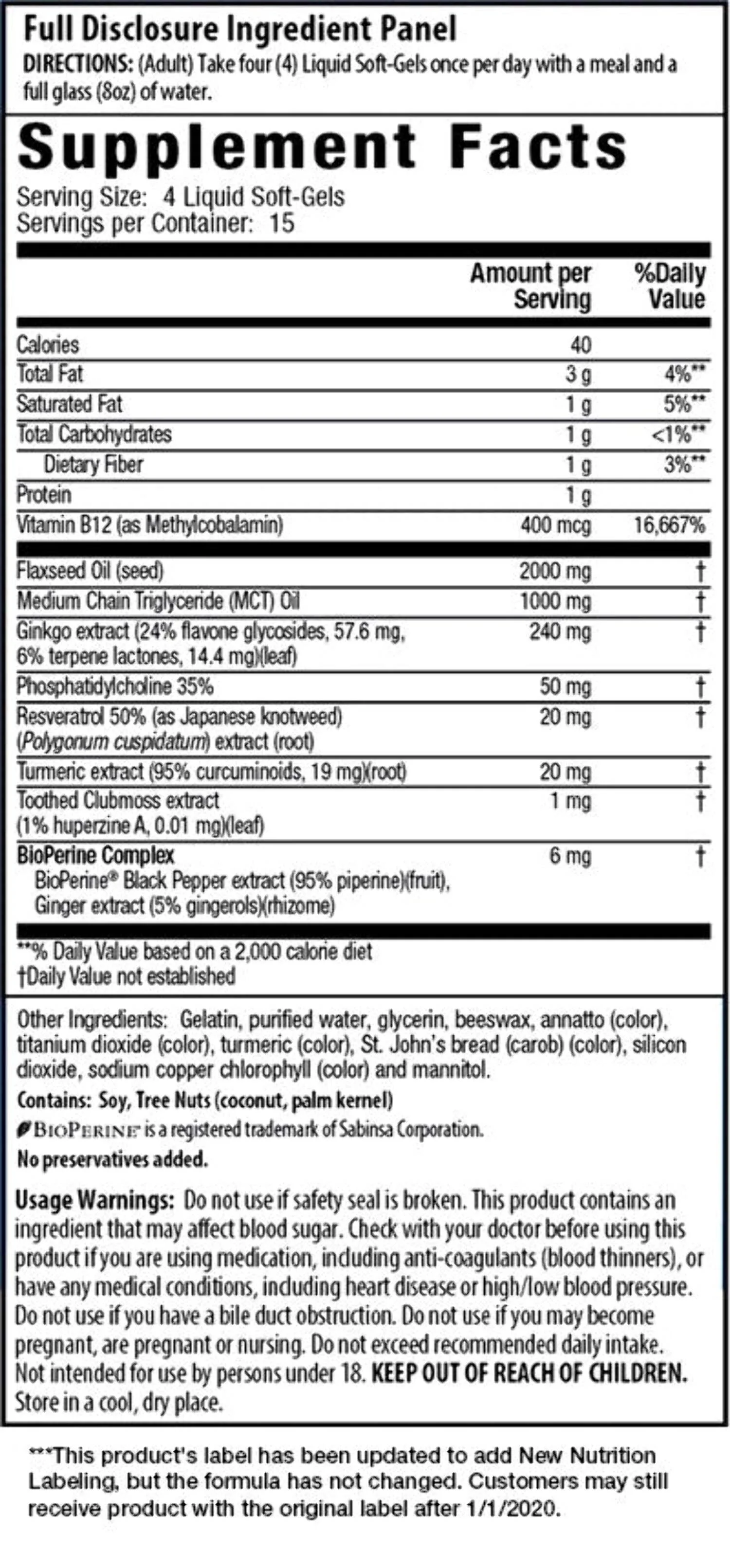 Double-Potency Ginkgo Biloba