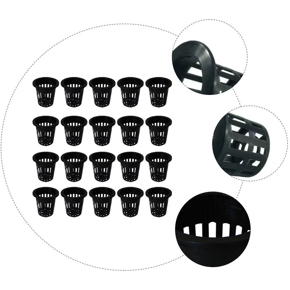 Gongxipen 100pcs Plastic Net Cup Plant Cups Nursery Cup Soilless Culture Cup for Garden