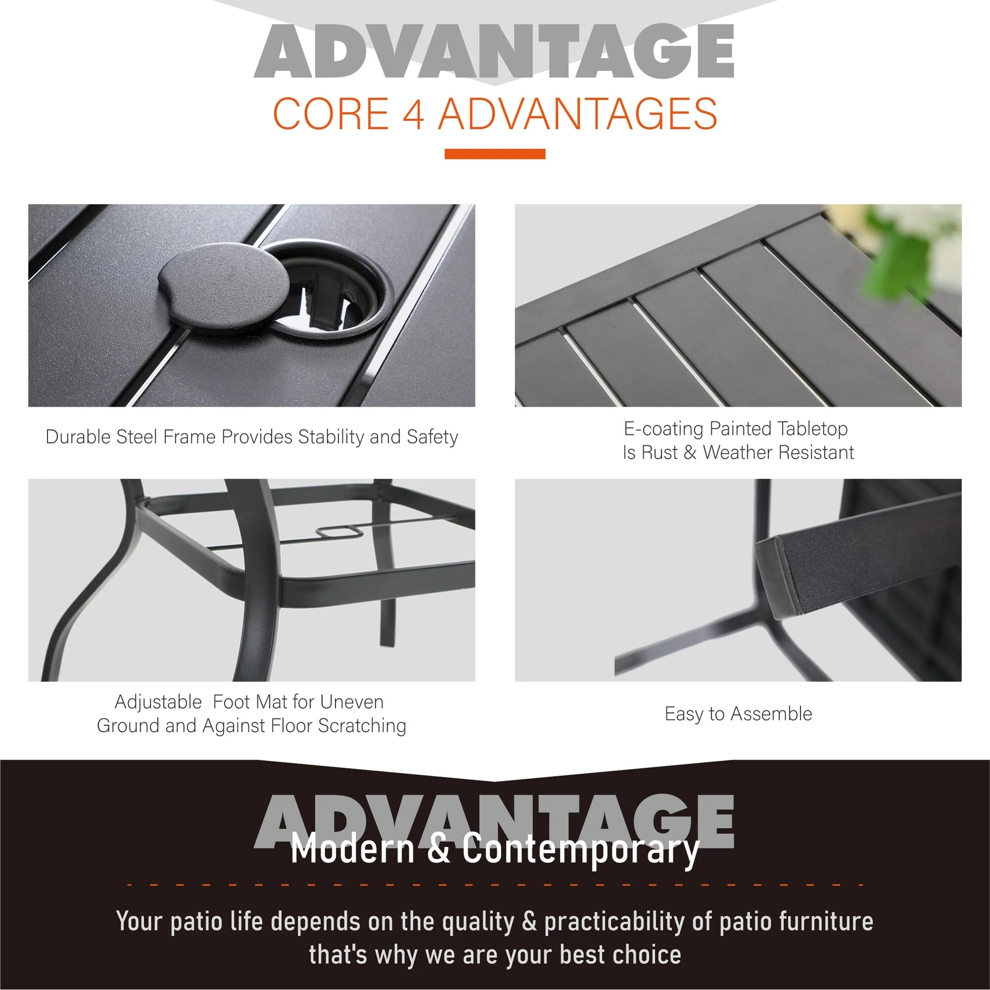 7/8 Pieces Outdoor Patio Dining Set, 6 PE Rattan Chairs with Cushions and 1 Rectangle Metal Table Haiti Chairs+Beige Umbrella