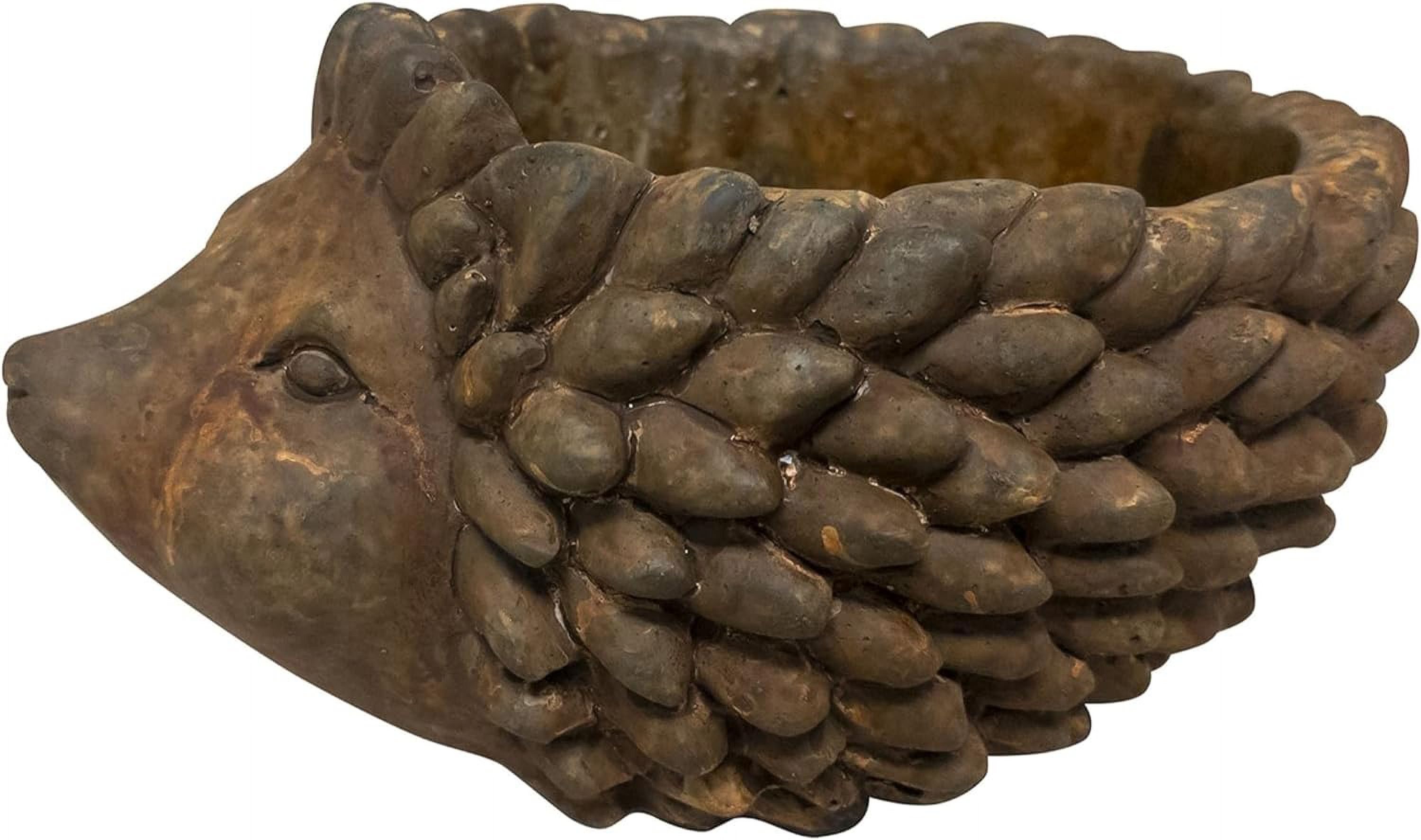 Cement Buddies Indoor Outdoor Hedgehog Planter, Rust, Small, 5.5