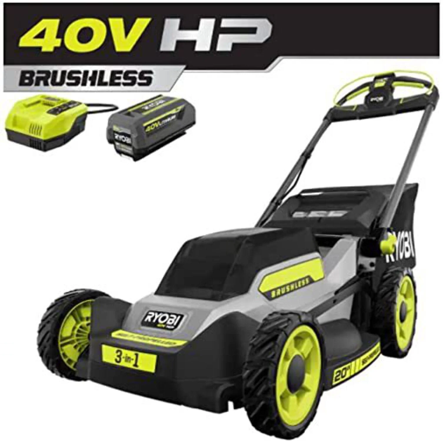 RYOBI 40V HP Brushless 20 Battery Push Mower