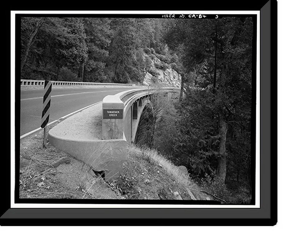 Historic Framed Print, Tamarack Creek Bridge, Spanning Tamarack Creek on New Big Oak Flat Road, Yosemite Village, Mariposa County, CA - 3, 17-7/8