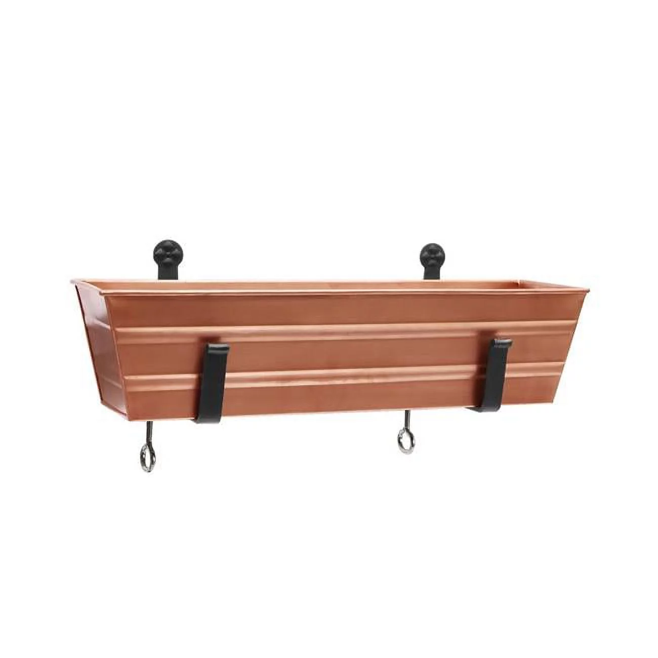 Small Copper Flower Box with Clamp-on Brackets