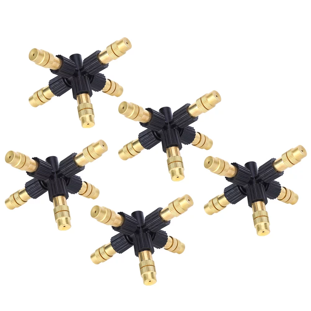 Verdant Touch Irrigation Tool Copper Misting Sprayer Nozzle, 5Pcs G1/2 DN15 Adjustable Garden Irrigation Watering Sprinkler