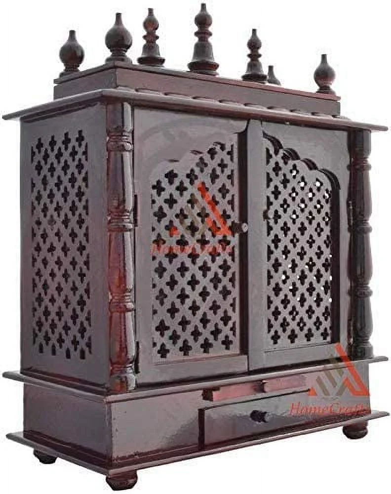 Homecrafts Wooden Temple for Home (18x12x24-inch, Red)