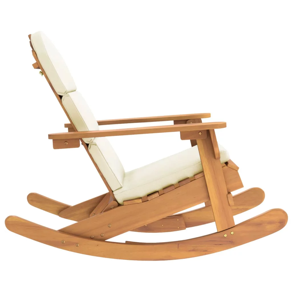 Dcenta Adirondack Rocking Chair with Cushions Solid Wood Acacia