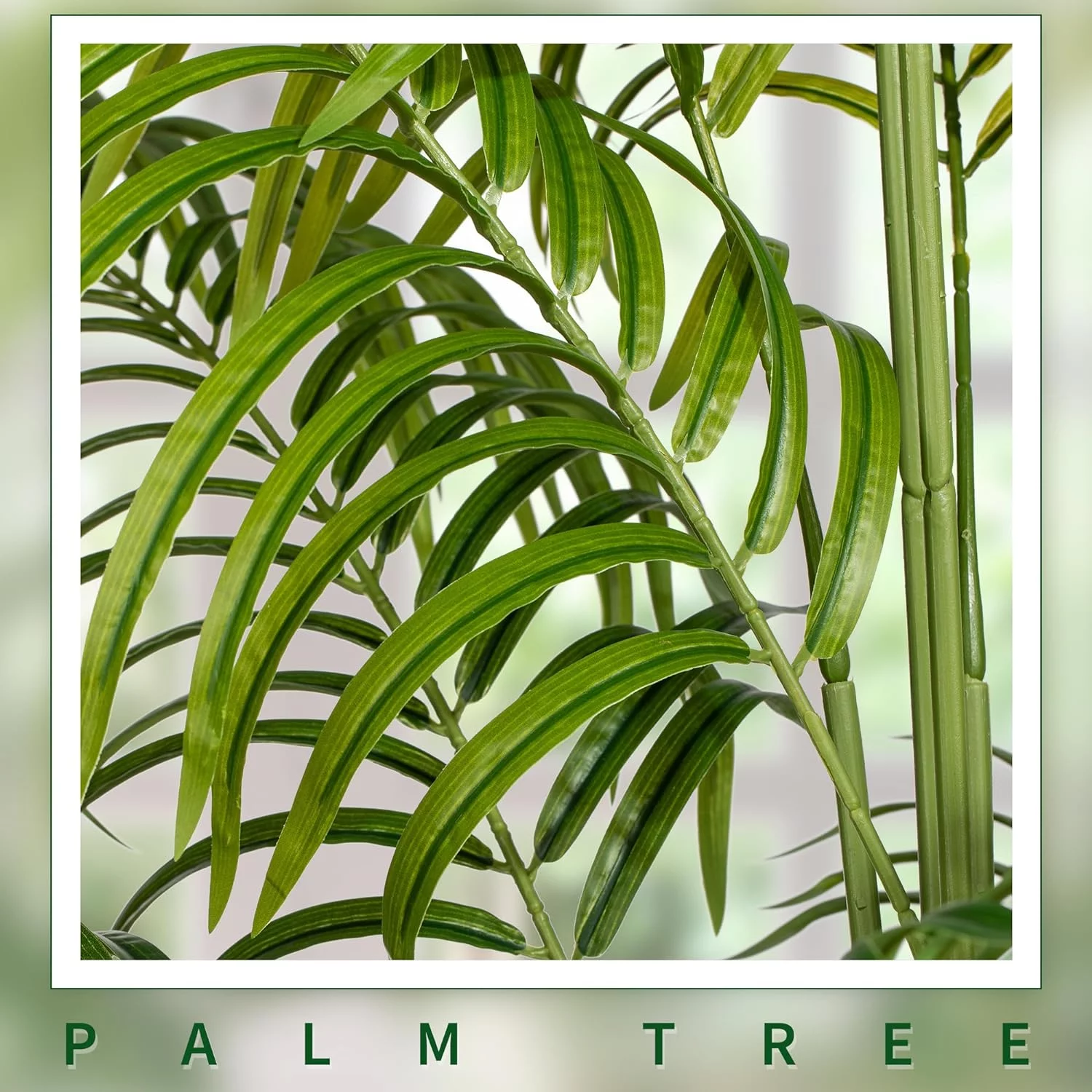 FENGPU Two Pack Artificial Areca Palm Tree 6FT Tall Fake Tropical Plants, Realistic Palm Fronds and Trunks, 72” Dypsis Lutescens Trees for Home Garden Indoor Outdoor Office Living Room Decor