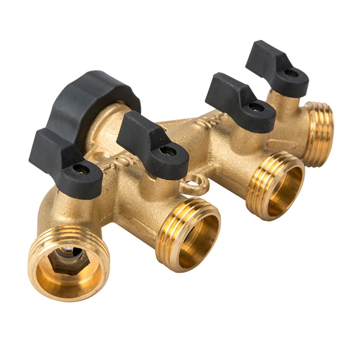 4 Way Brass Hose Splitter Drip Irrigation Plant Garden Tools Water Tap Converter Connector Splitter Hose Pipe Adapter for Garden