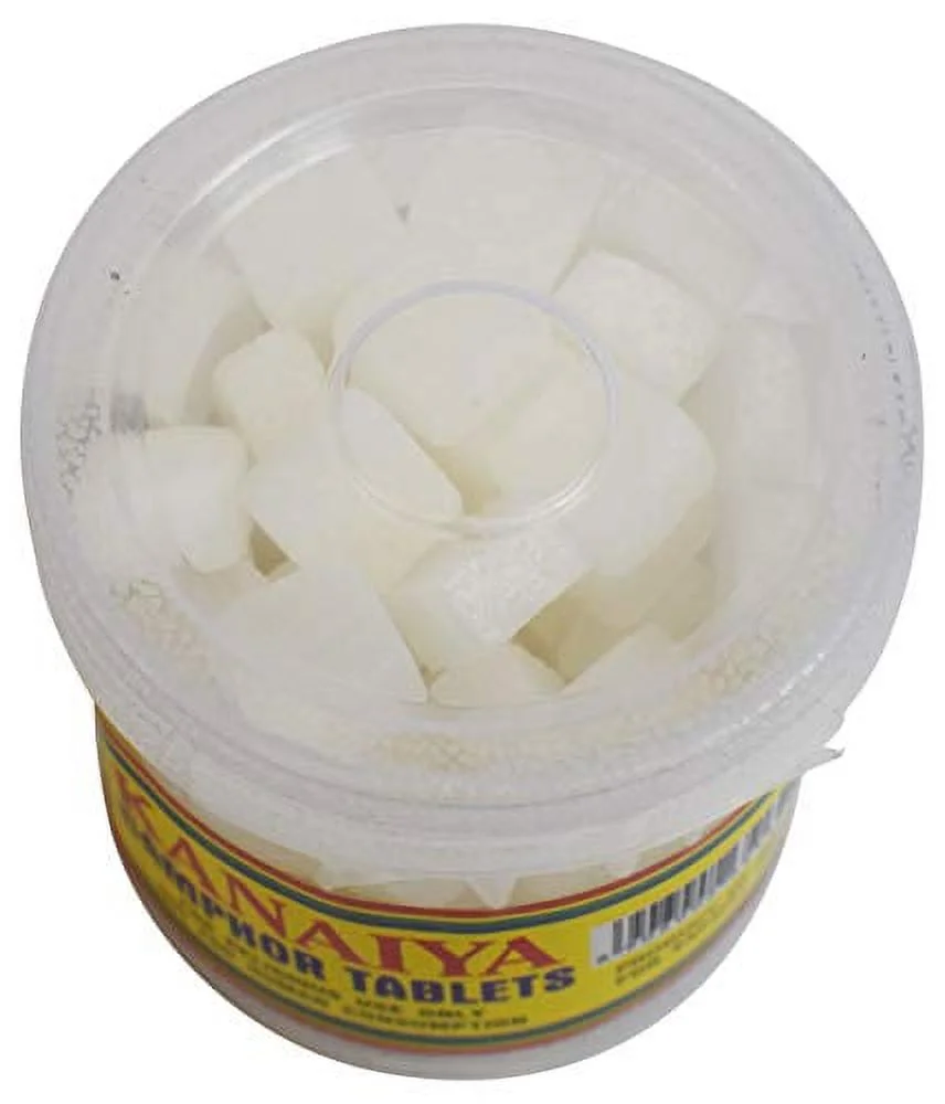 Camphor Tablets from India - 100 Grams - 32 Tablets - Kanaiya Brand