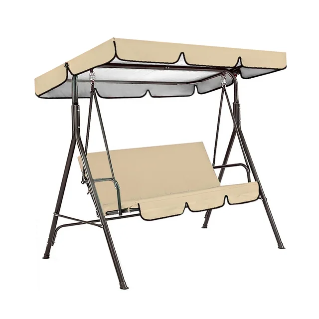 2pcs/set Garden Chairs Patio Swing Cover Set Waterproof UV-resistant Swing Canopy Seat Top Cover +Seat Cover (No Swing Chair)