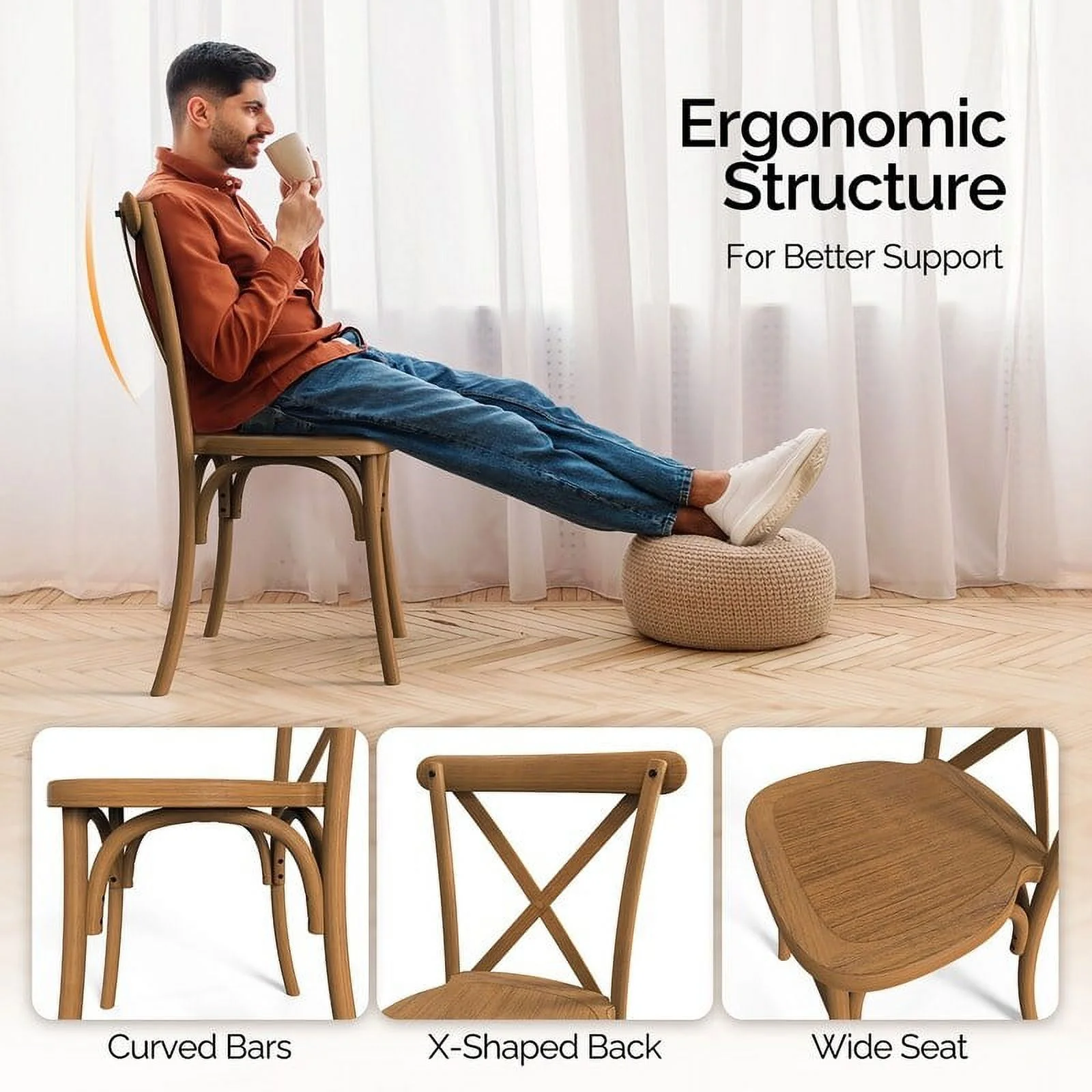 Karl Home Patio Plastic Stackable Dining Chair Set (Set of 2) White