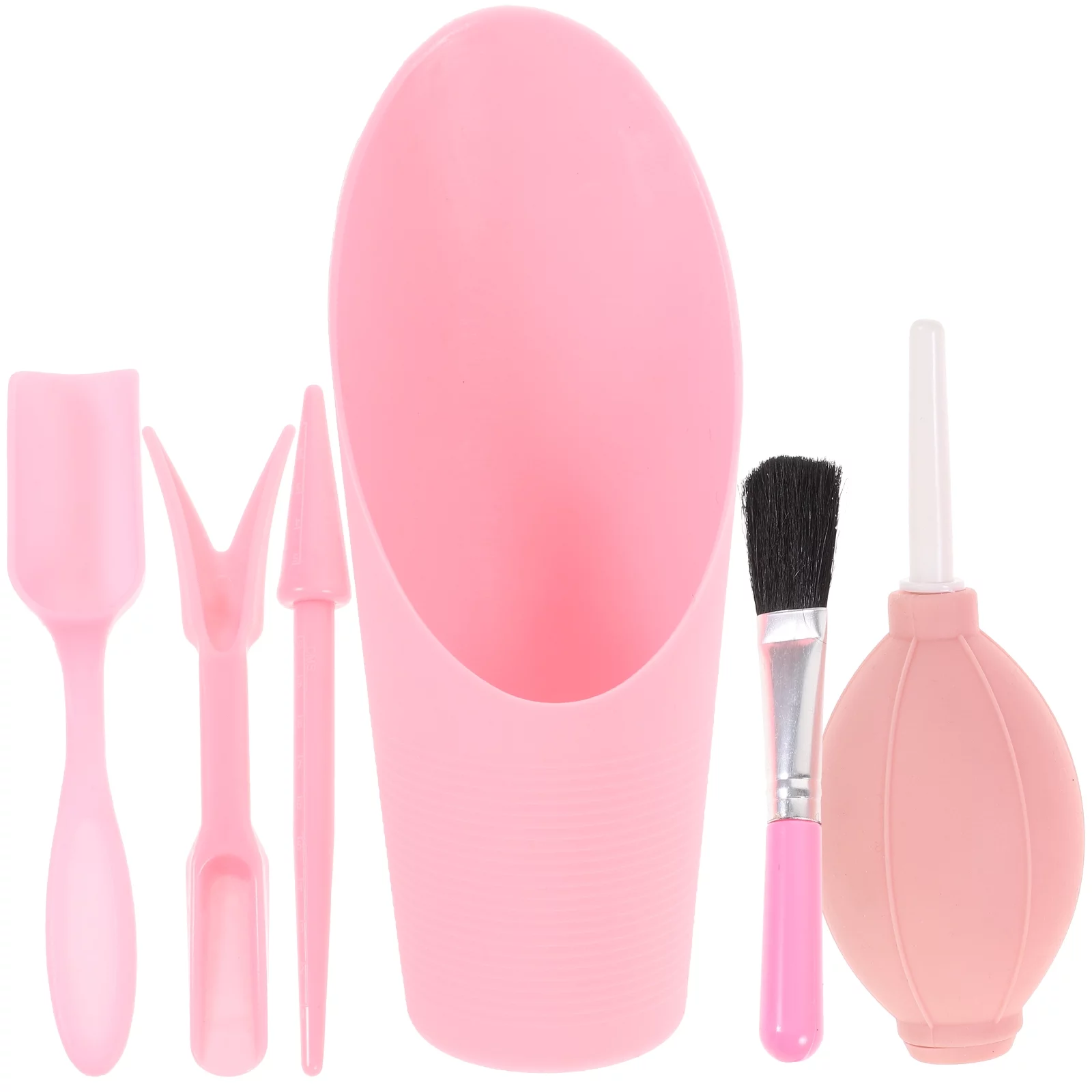 Gongxipen 1 Set/6pcs Mini Garden Hand Tools Garden Plant Shovel Succulent Plants Watering Bottle (6-pieces, Shovel+Air-blowing+Brush+Plant Lifter, Pink)