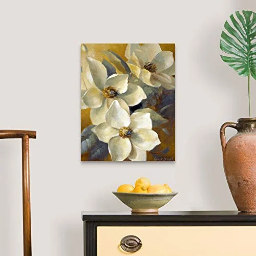 CANVAS ON DEMAND Magnolias Aglow at Sunset II Canvas Wall Art Print, Magnolia Floral Home Decor by Lanie Loreth, Southern Flower Artwork, 16