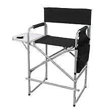 Directors Folding Chair With Side Table Full Back Aluminum Frame With Cup Holder