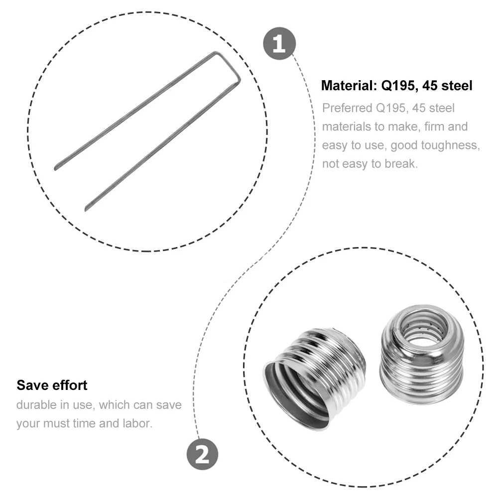 Camping Tent Peg Nail Irrigation Hose Stakes Artificial Mulch Q195 45 Steel White 30 Pcs