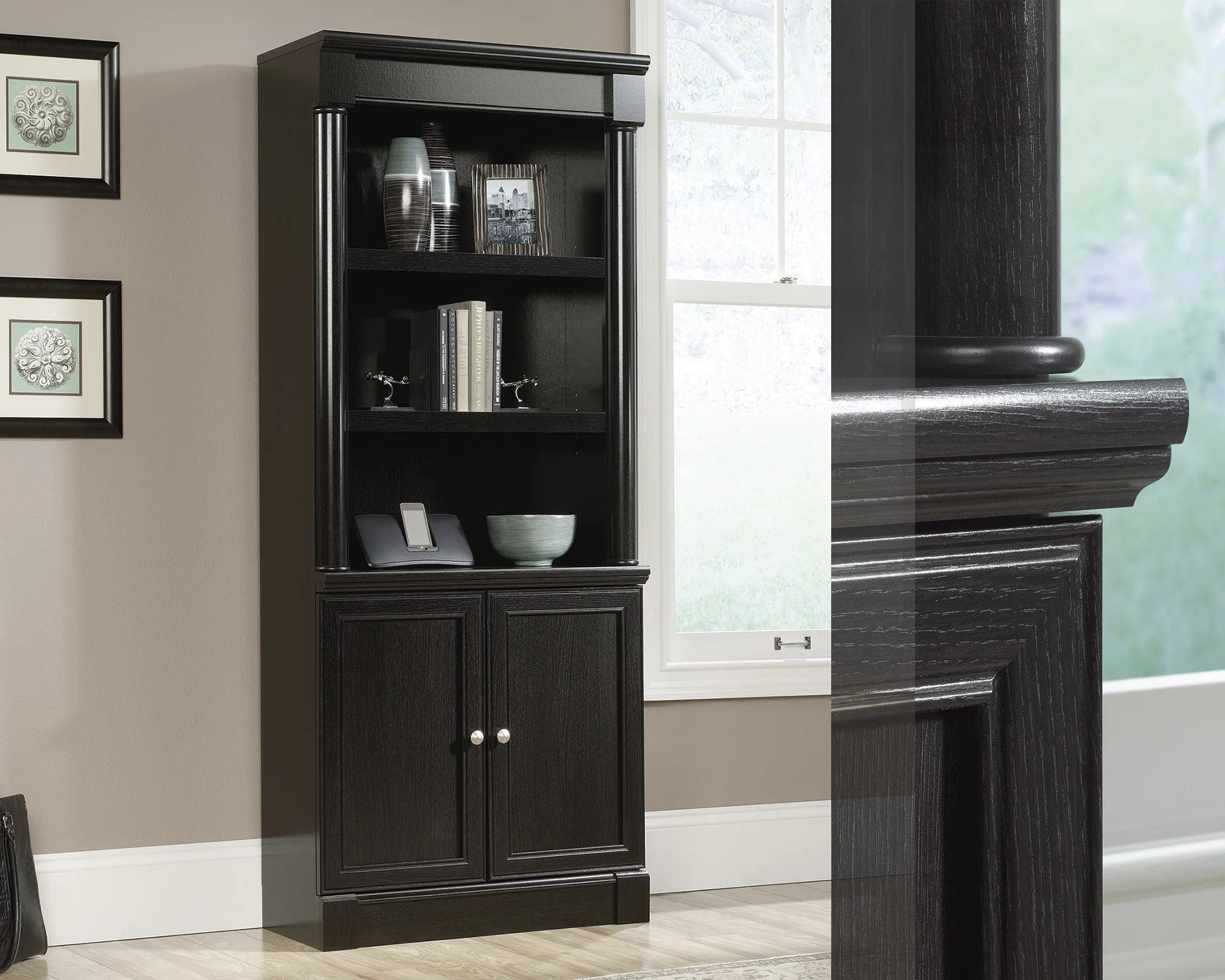 Palladia Library With Doors Wind Oak