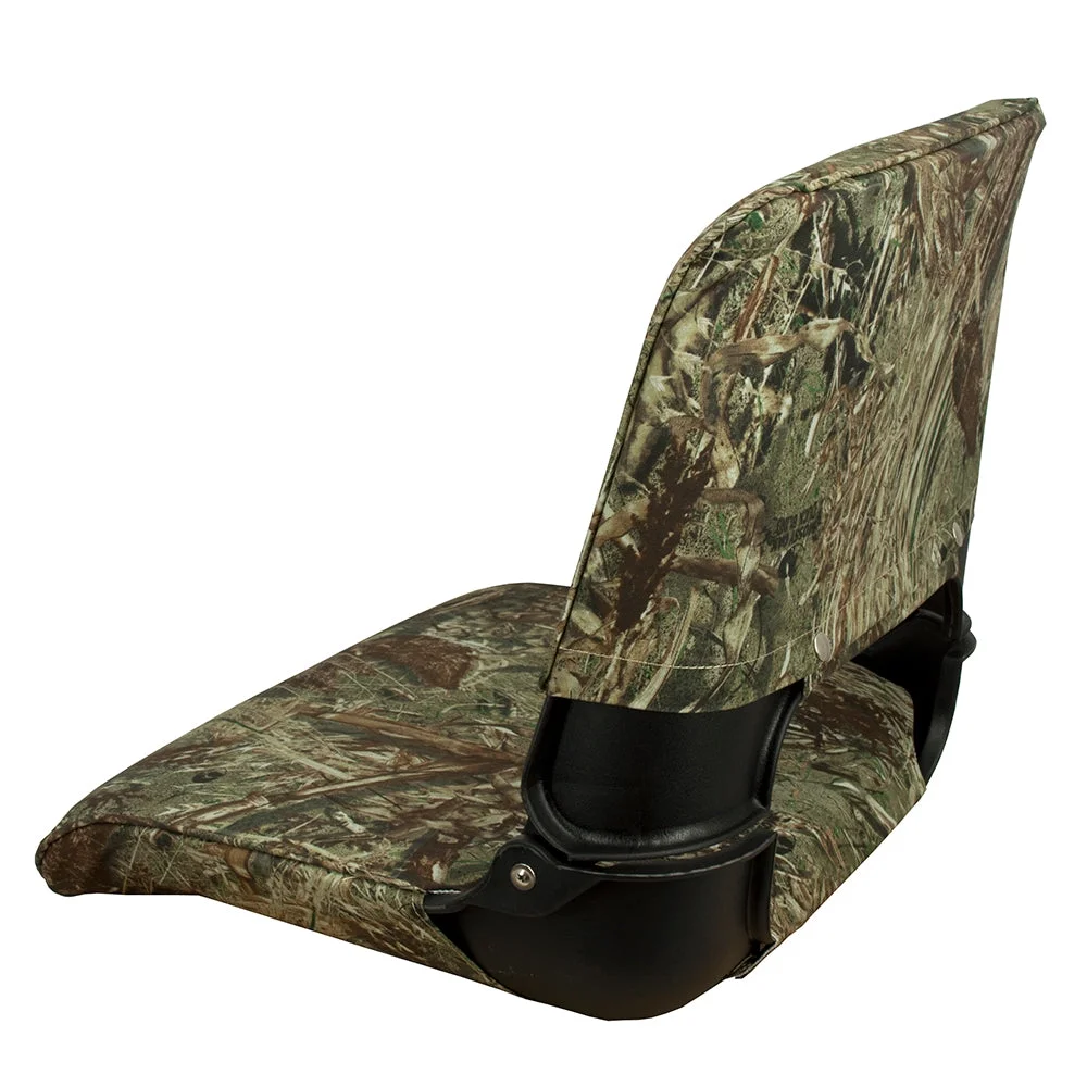 Springfield Skipper Seat, Black Shell with Mossy Oak Duck Blind Cushions