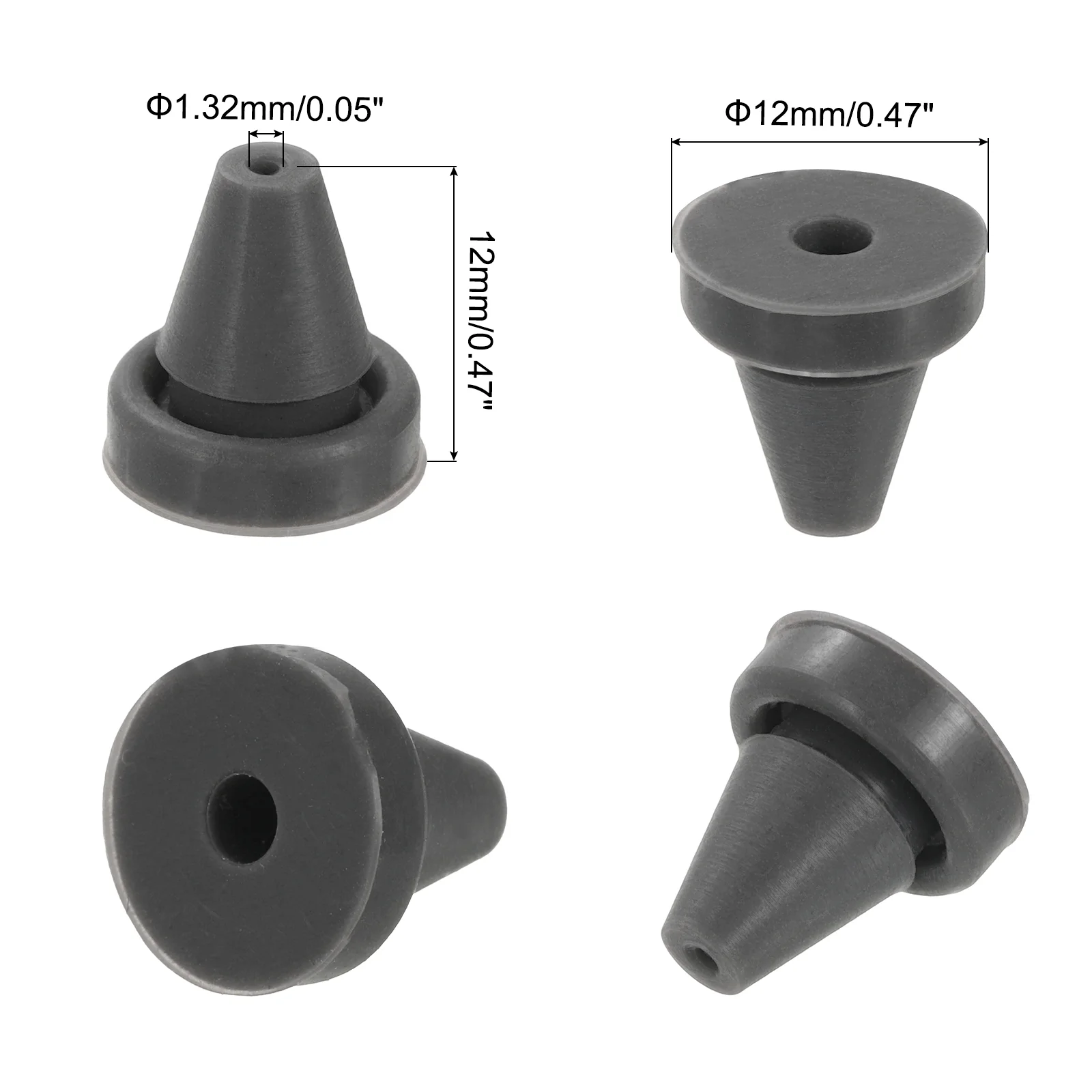 5pcs Shower Head Replacement Nozzles, Silicone Nozzle Sprinkler Spout Round Nib Fit 7mm Hole, Dark Grey