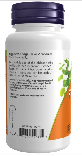 Now Foods Fenugreek, 500mg, 100 Veg Capsules