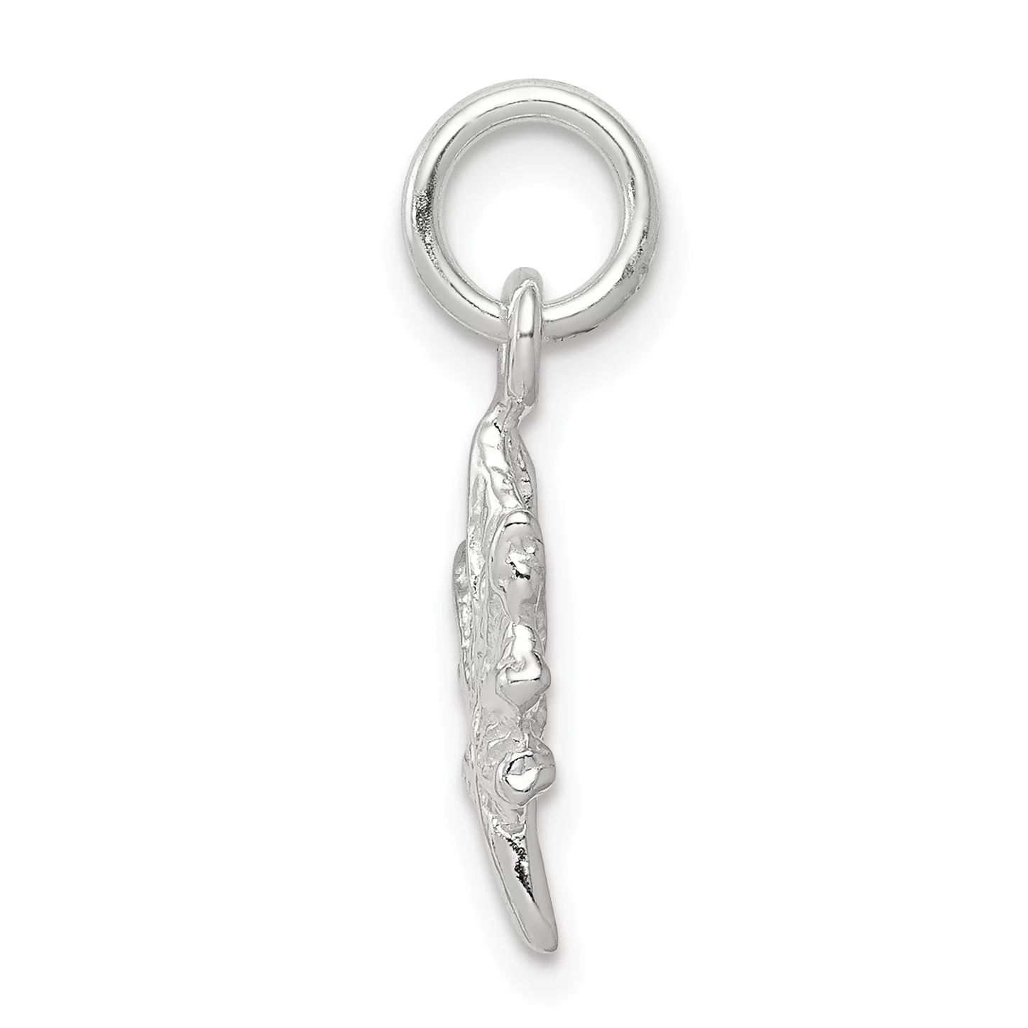 Carat in Karats Sterling Silver Polished Finish Maple Leaf Charm Pendant (17mm x 11mm) With Sterling Silver Rope Chain Necklace 18''