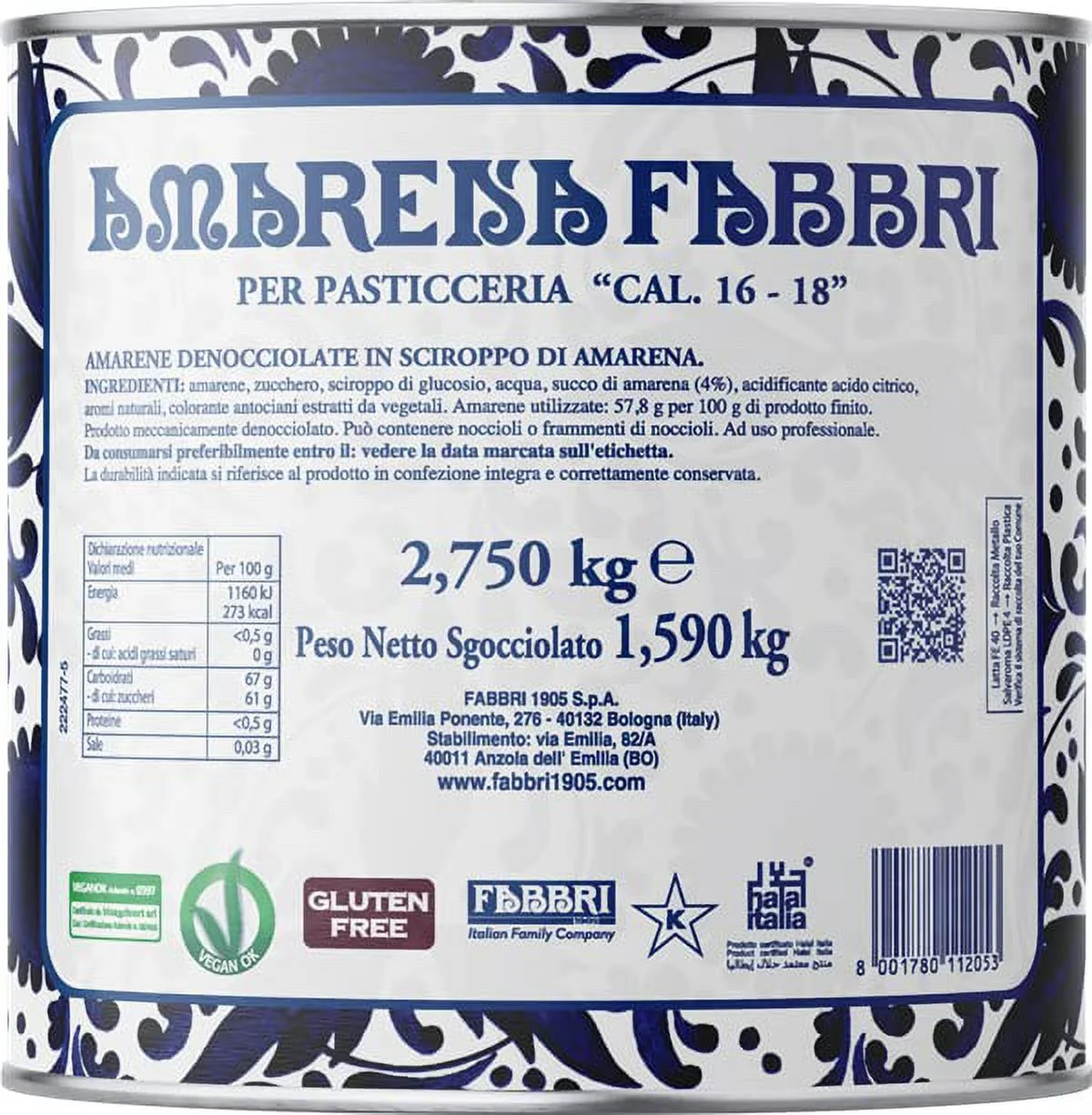 Amarena Fabbri Broken Pieces Of Wild Cherries In Syrup, 6 Pounds, Gluten Free, Non-Gmo, Vegan