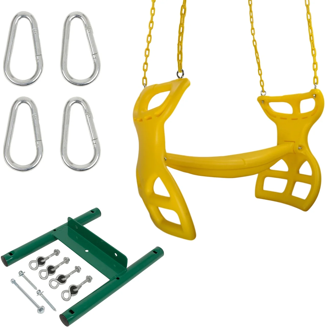 Swing Set Stuff Inc. Glider with Coated Chain Kit (Yellow) and SSS Logo Sticker