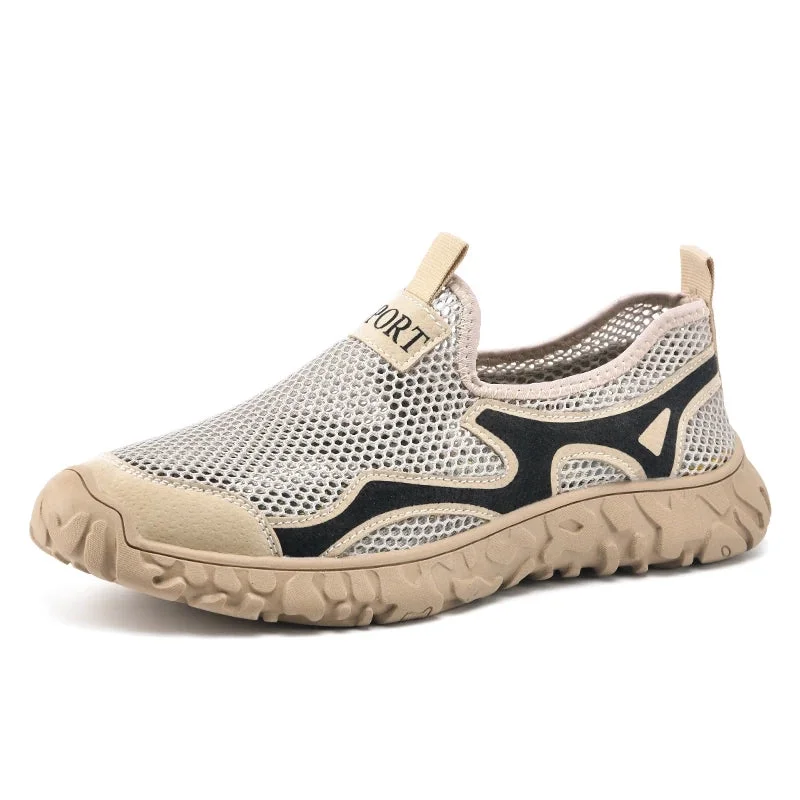 Golden Sapling Men's Casual Shoes Breathable Summer Loafers Leisure Sneakers Comfortable Men Mountain Foowear Retro Outdoor Shoe