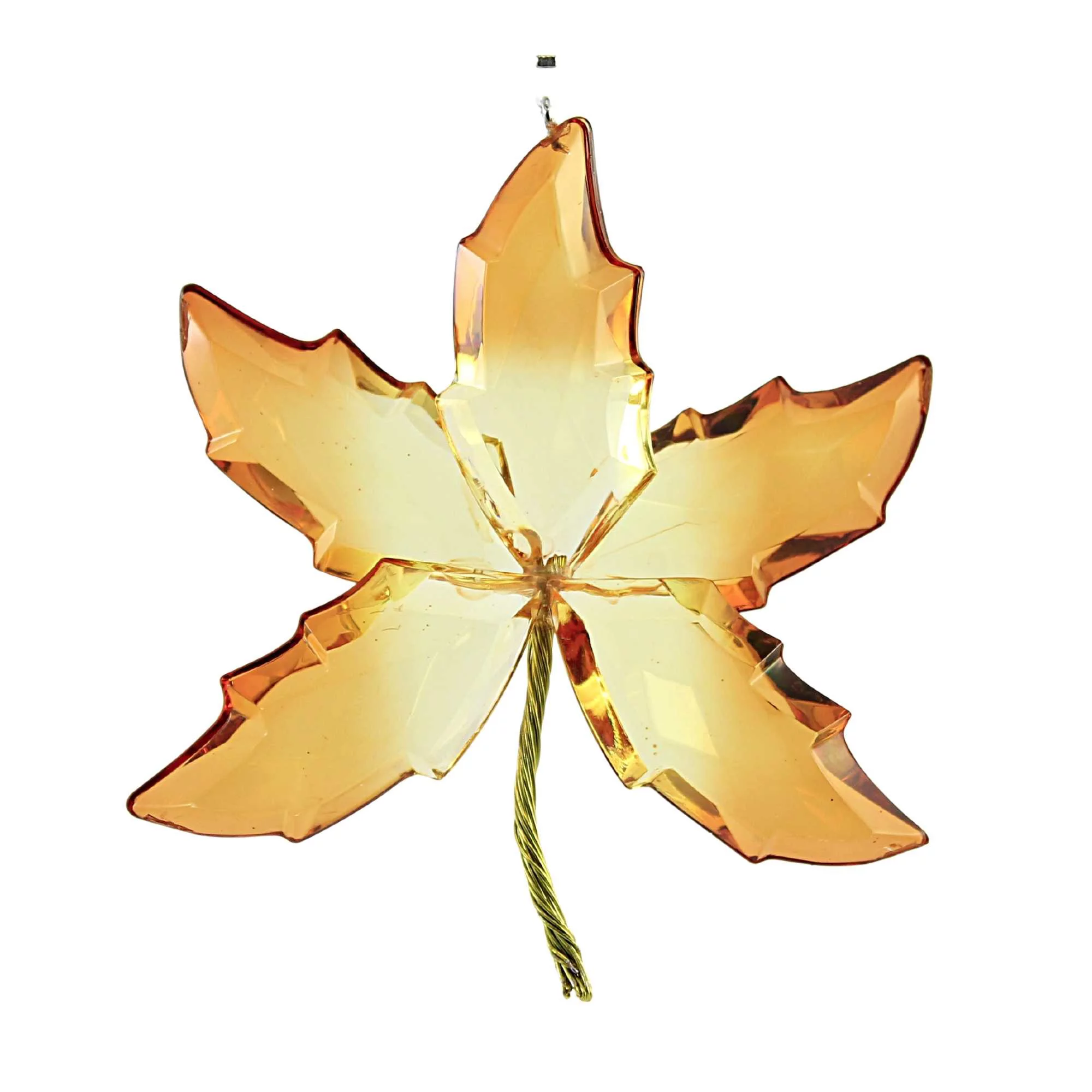 Crystal Expressions Autumn Leaf Ornament Plastic Fall Maple Acryf-98 Brown