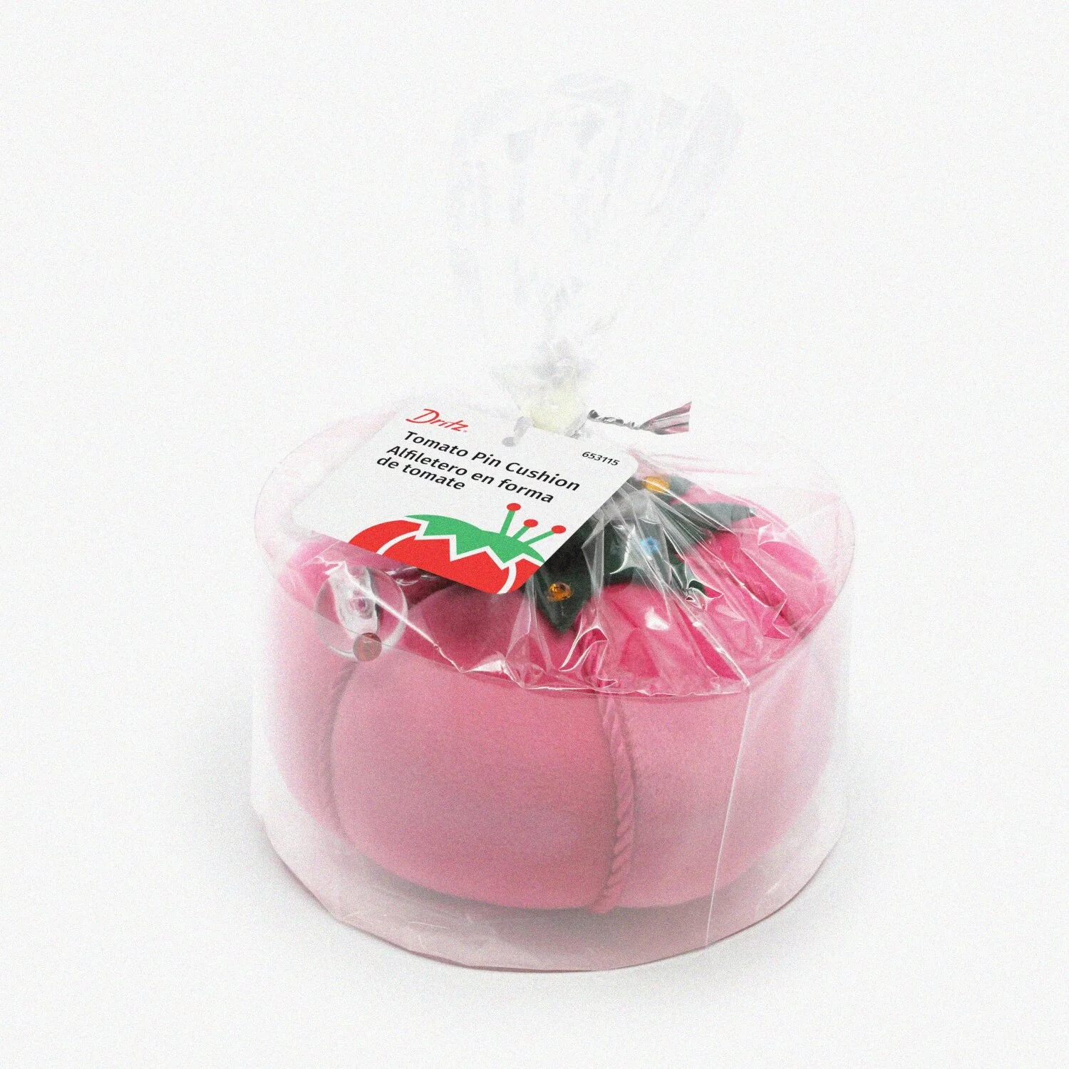 VelvetBlush Tomato Pin Cushion, 5-Inch, Soft Pink