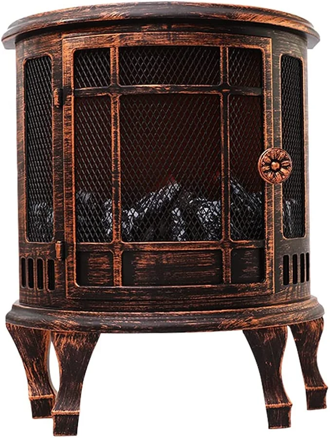 EMOWRASUL LED Flameless Vintage Lamp - Battery Operated Decorative Lamp with Realistic Flame Effect for Home, Fireplace, Outdoor, and Seasonal Decor