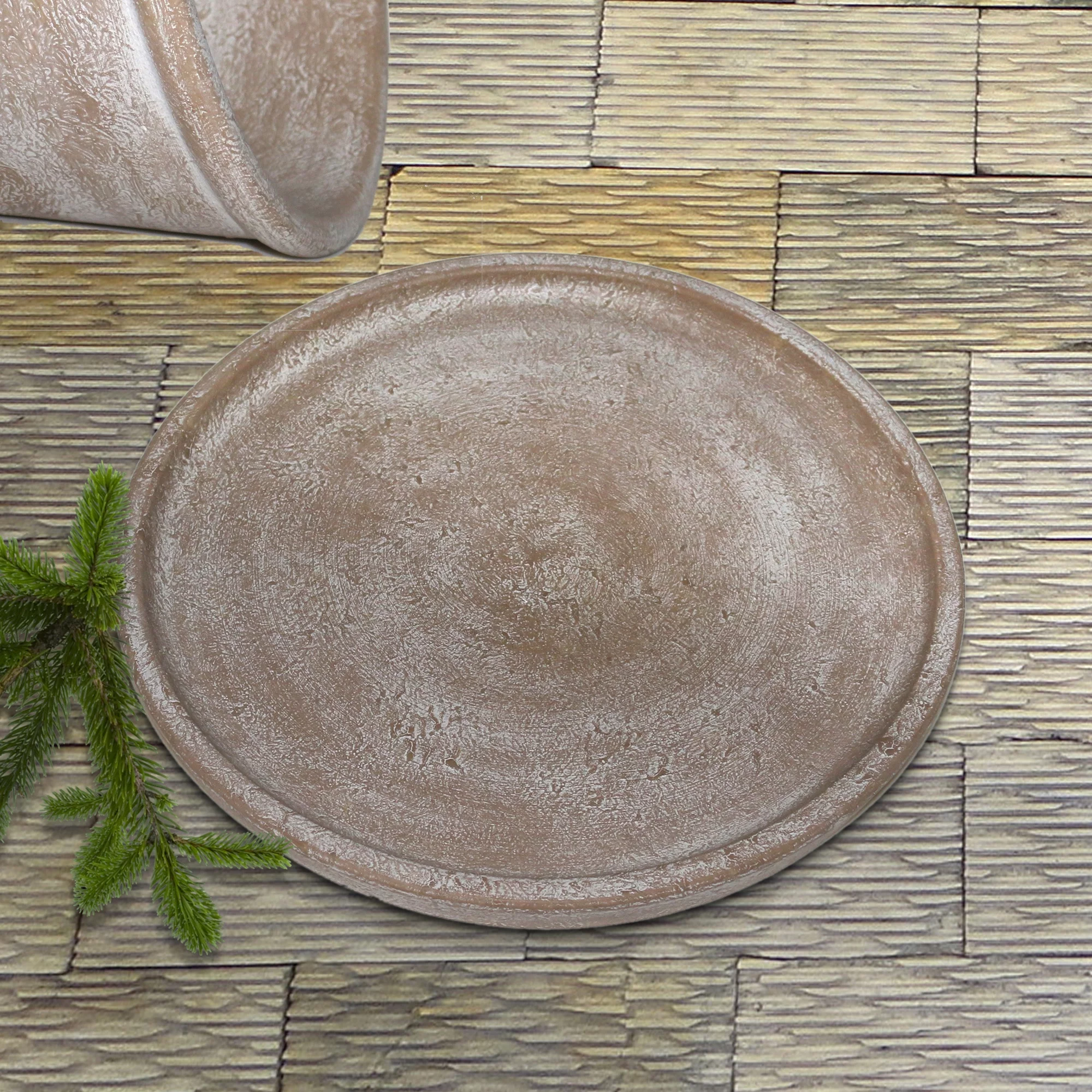 Better Homes & Gardens 10 in. Hand-painted Brown Earthenware Saucer