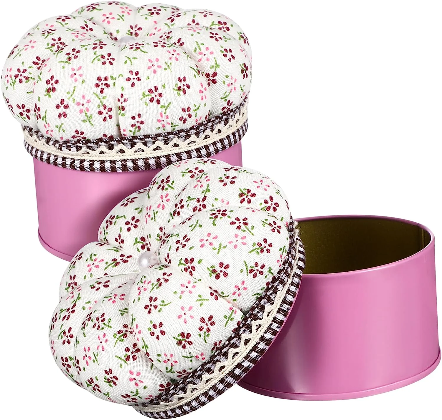 2pcs Storage Box Pin Cushion Box Cute Pin Cushion Embroidery Pin Cushion Hand Sewing Needles Sewing Needle Case Needle Box with Pin Cushion Sewing Needle Holder Box Quilting Cloth